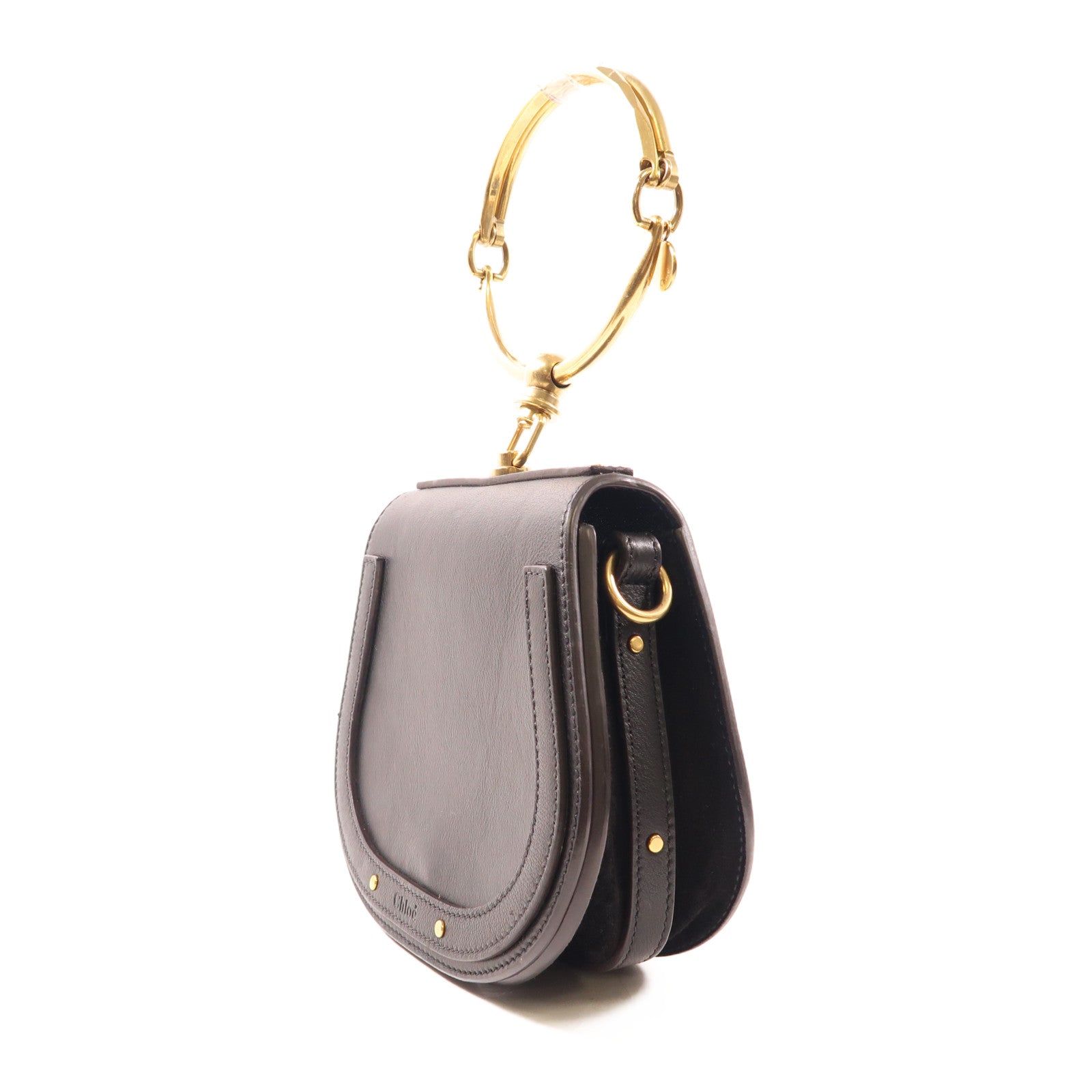 Chloe 牛皮皮革Nile Bag金扣手挽肩背兩用袋黑色