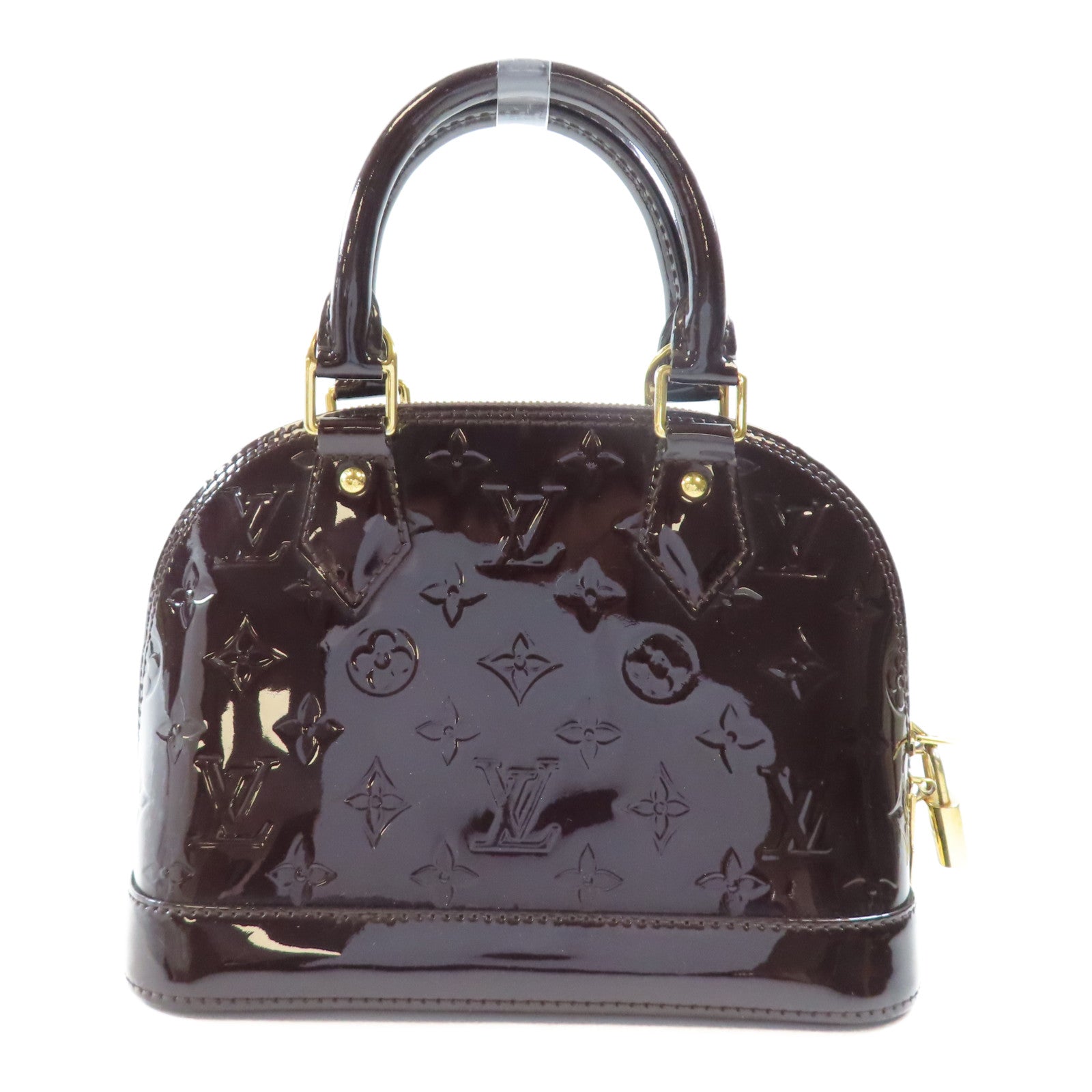 LOUIS VUITTON Vernis Alma BB金扣手挽肩背兩用袋酒紅色