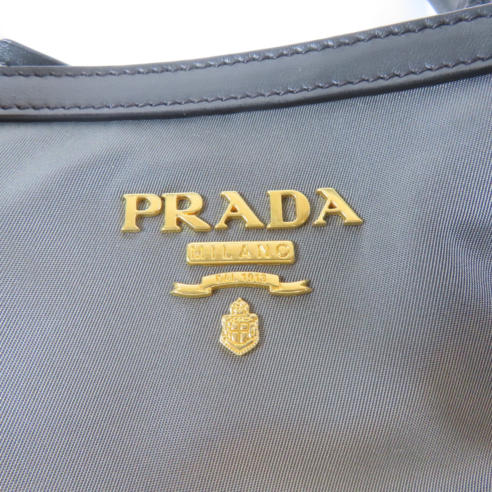 PRADA 尼龍2 Way Shoulder Bag金扣手挽肩背兩用袋灰色