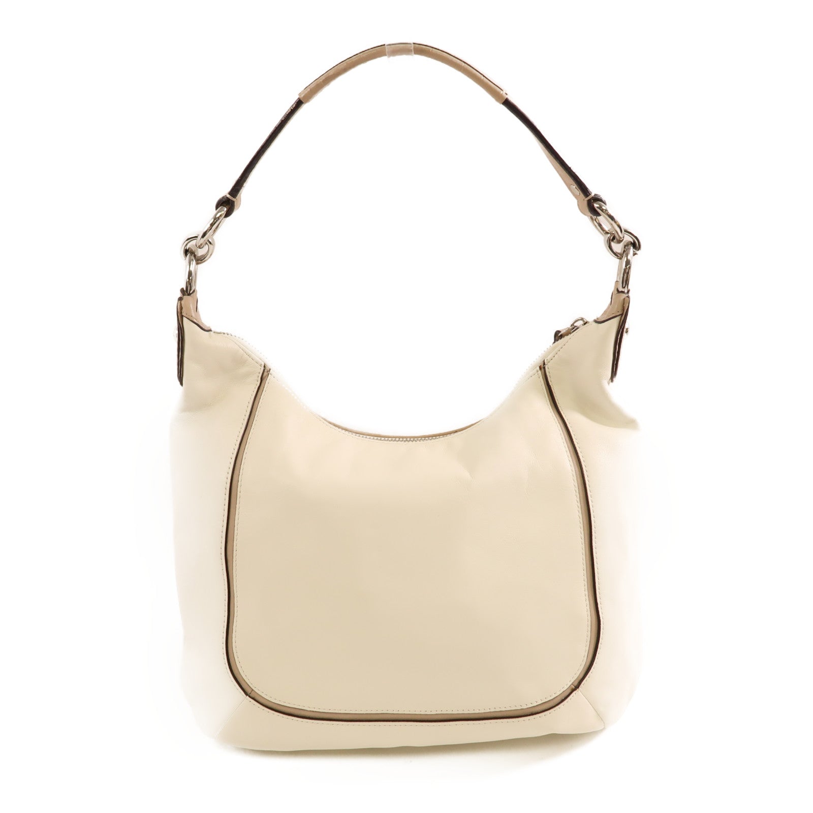 COACH 牛皮皮革Shoulder Bag銀扣肩背袋