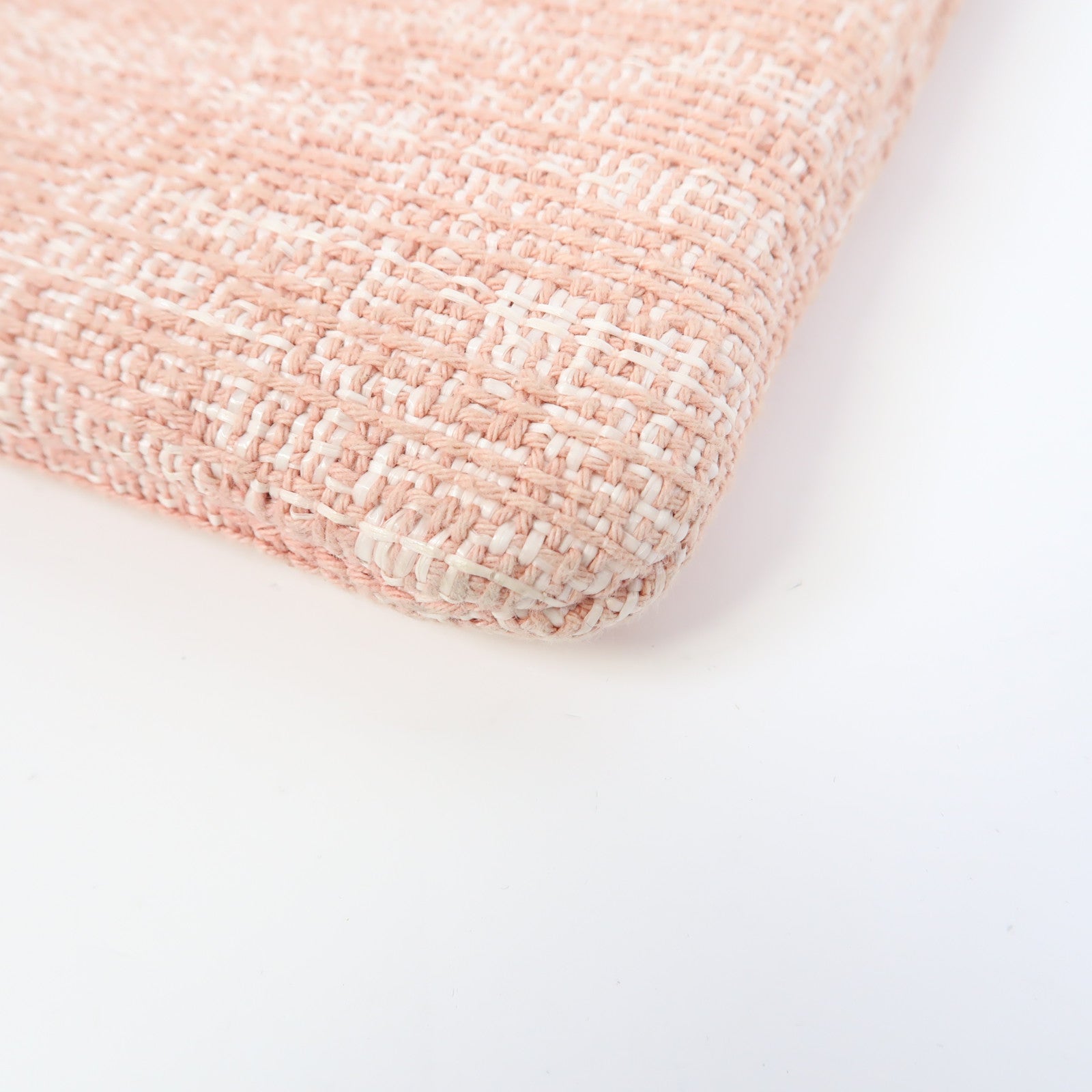 CHANEL 酒椰Large Deauville Pouch銀扣手拿包粉紅色