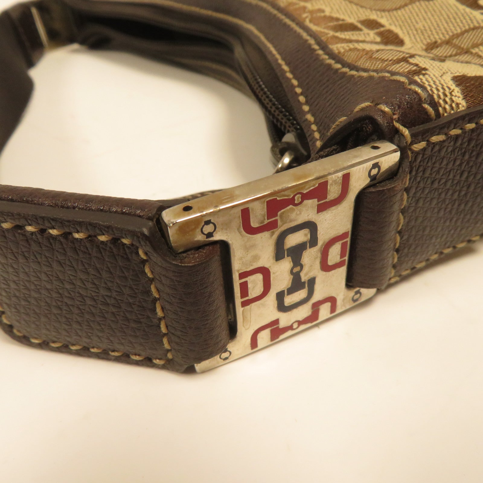 GUCCI 【激減優惠】帆布Handbag銀扣手挽袋米色