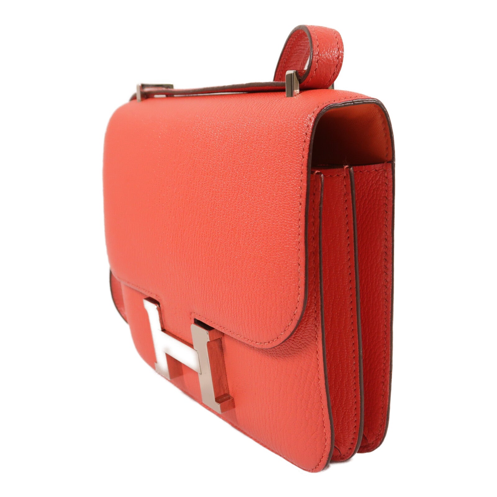 HERMES Chevre皮革Constance Mini肩背袋Rose Jaipur