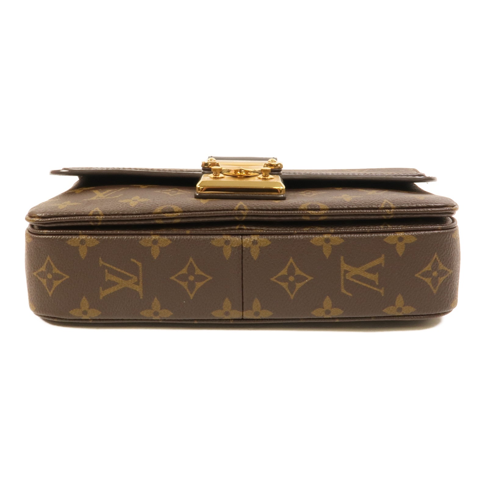 LOUIS VUITTON Monogram Marceau金扣肩背袋棕色