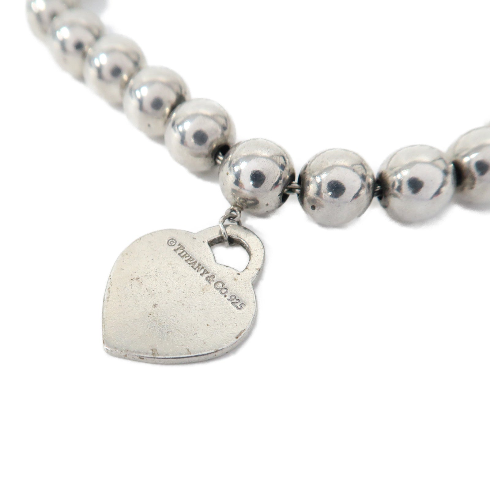 TIFFANY＆CO 925純銀Return To Tiffany Heart Tag Bead Bracelet手鏈