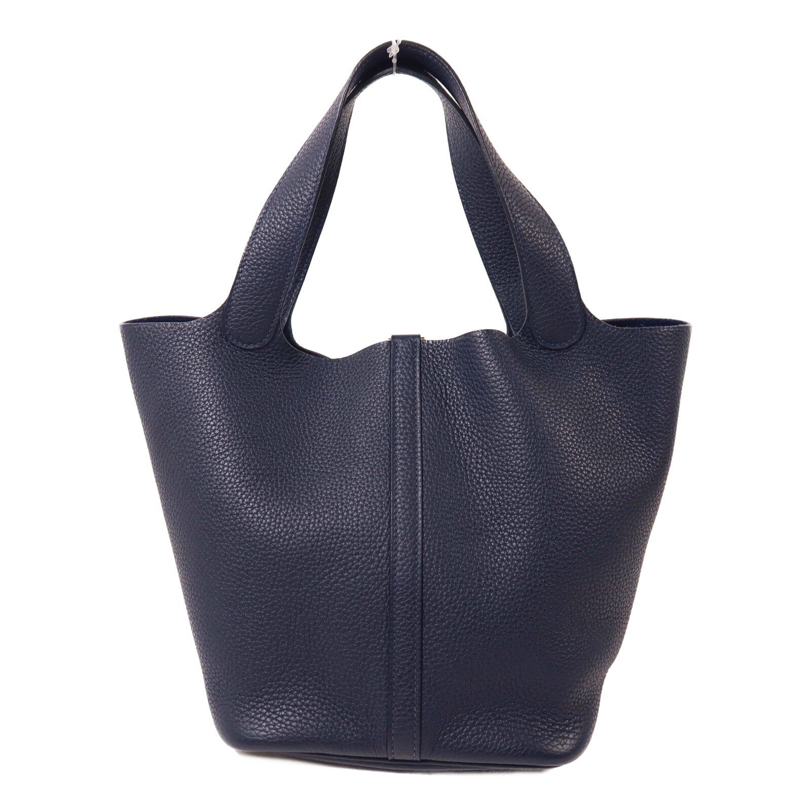 HERMES Clemence皮革Picotin MM扣手挽袋Bleu Nuit