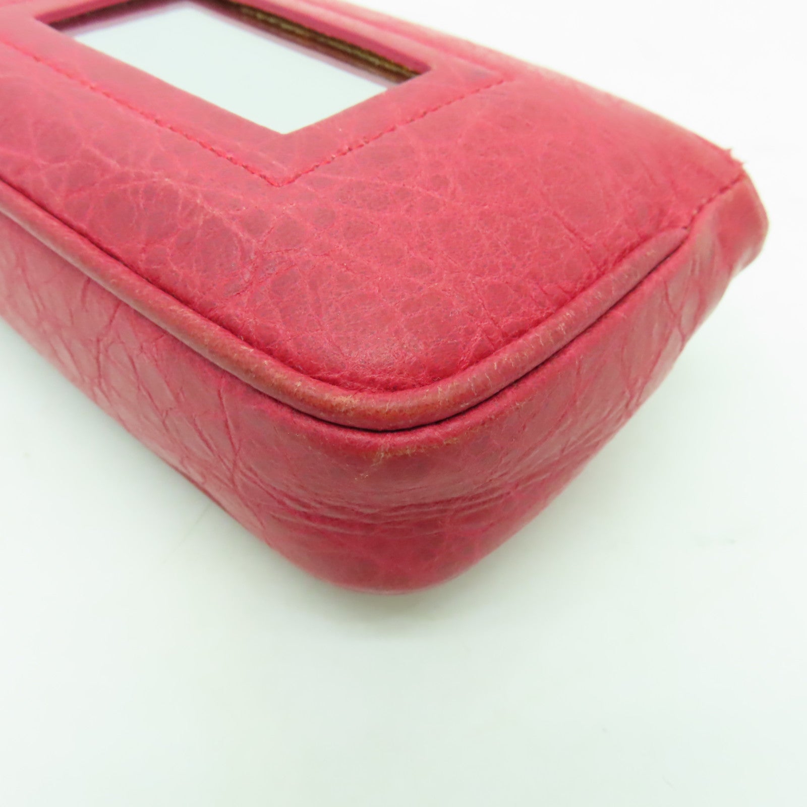 BALENCIAGA 【激減優惠】牛皮皮革Coin Purse銀扣零錢包紅色