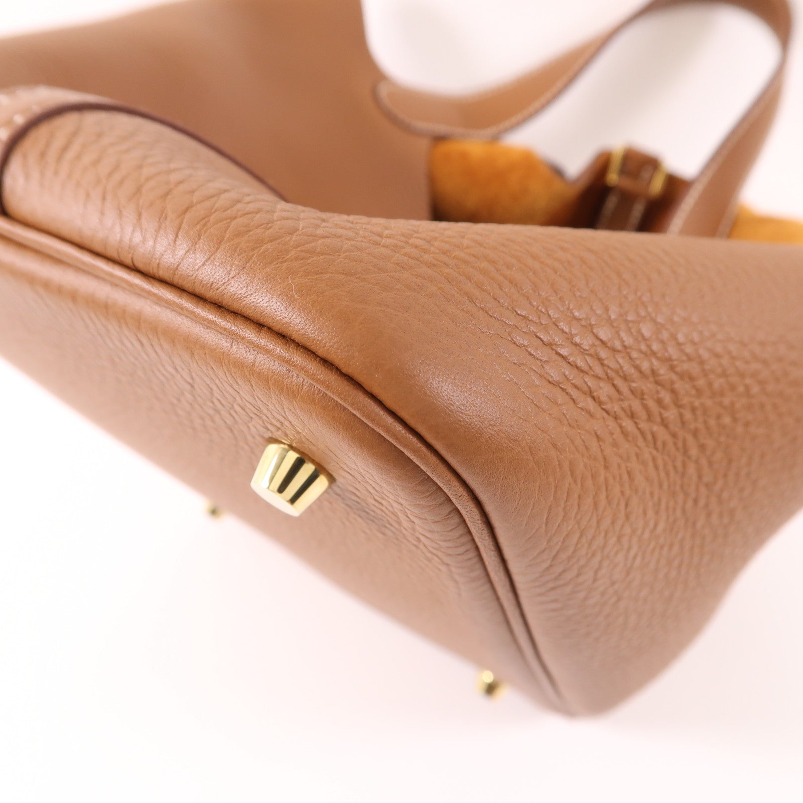 HERMES Clemence皮革Picotin MM金扣手挽袋37 Gold