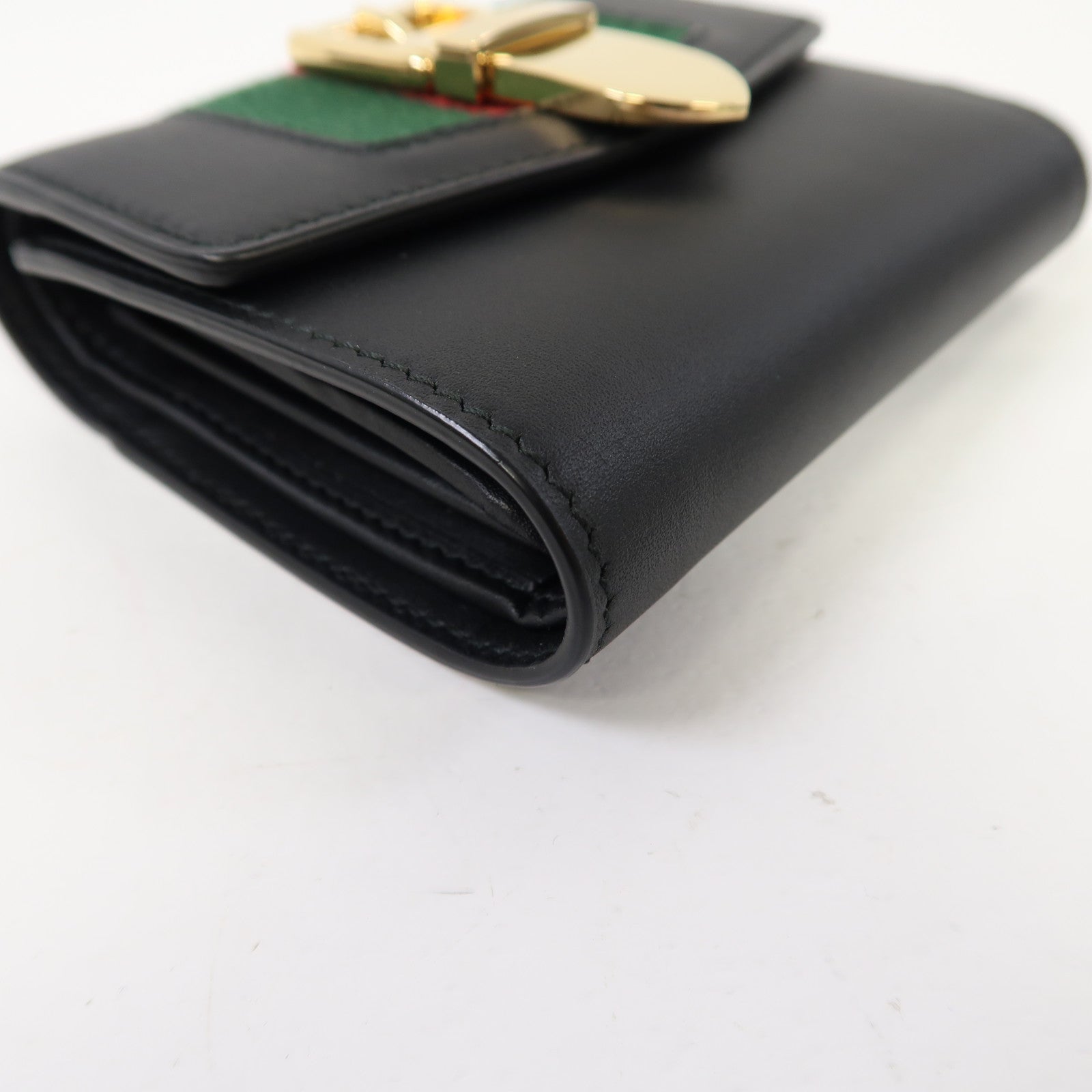 GUCCI 牛皮皮革Wallet金扣錢包黑色