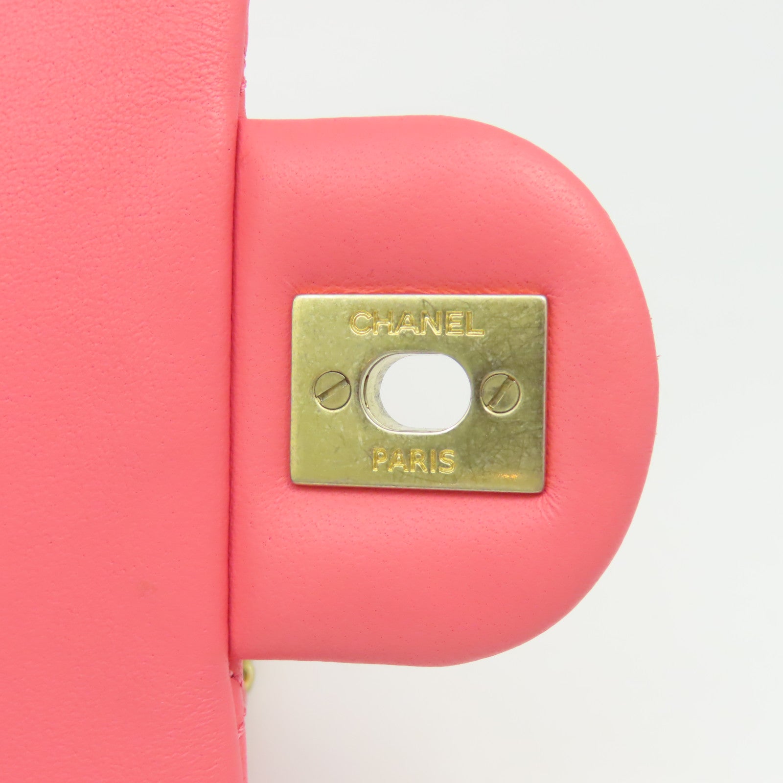 CHANEL **【激減優惠】菱格羊皮皮革Classic 20金扣鏈帶肩背袋粉紅色