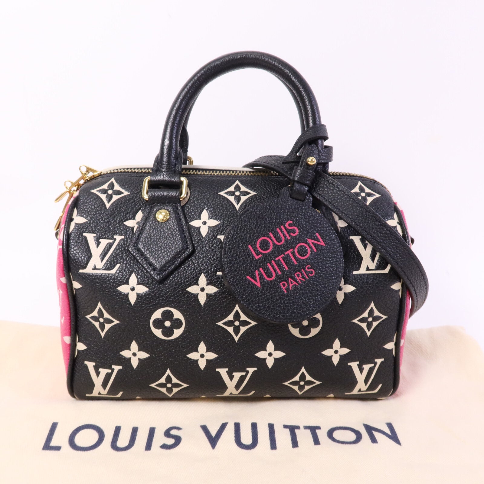 LOUIS VUITTON Monogram Empreinte Speedy Bandouliere 20金扣手挽肩背兩用袋