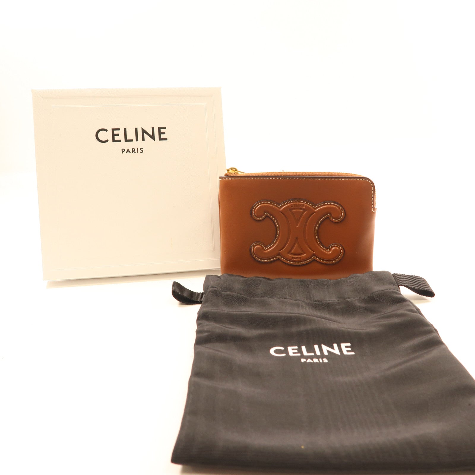 CELINE 牛皮皮革Coin Bag金扣零錢包