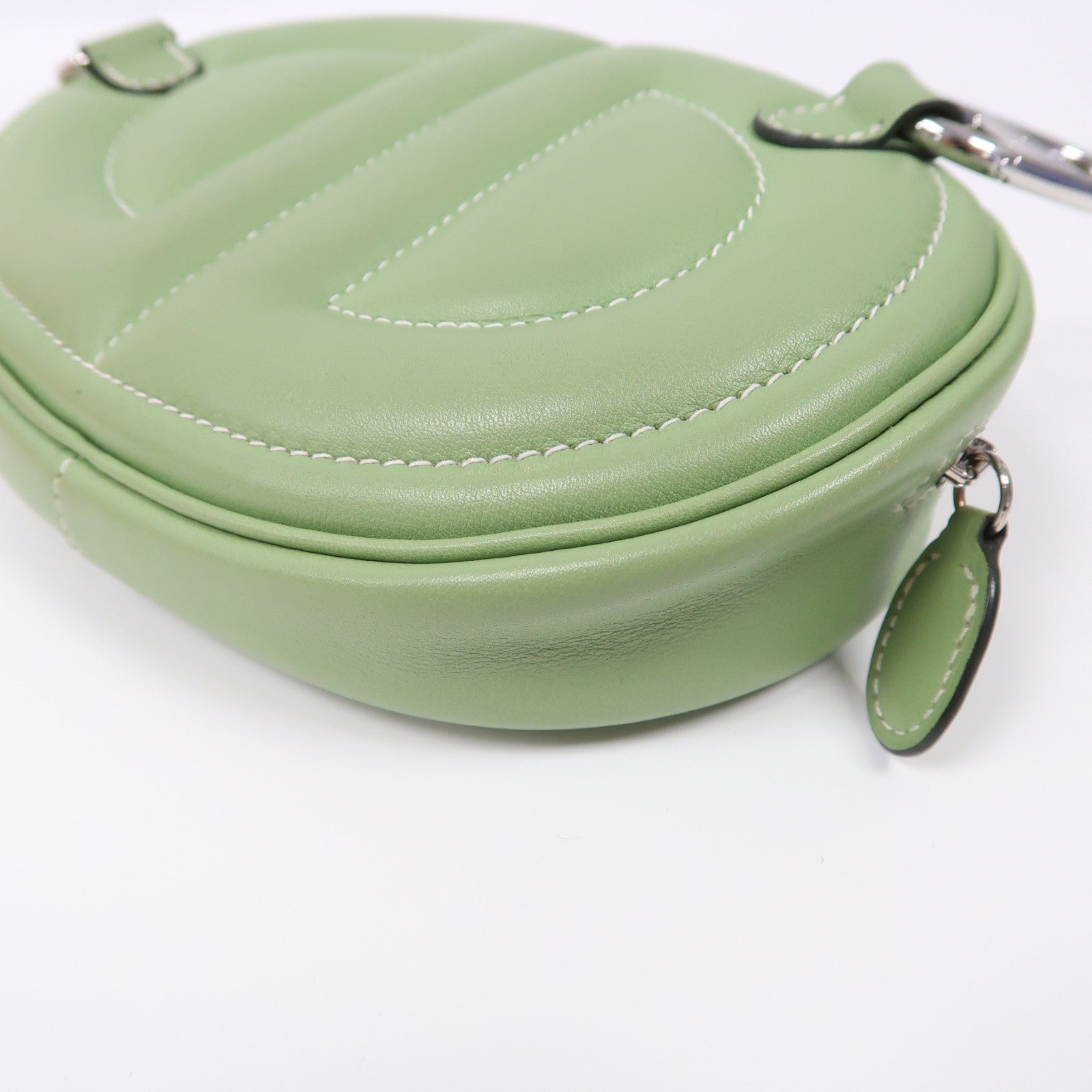 HERMES Swift皮革In The Loop Belt Bag銀扣腰包Vert Criquet/綠色