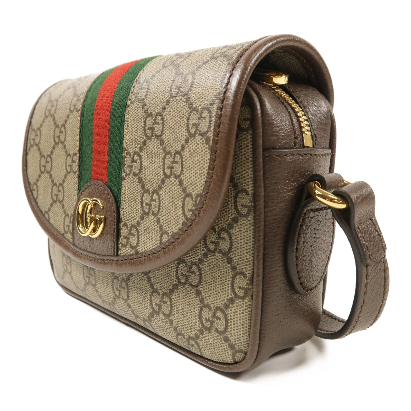 GUCCI GHW Ophidia GG Shoulder Bag Coated Canvas 772239 Brown