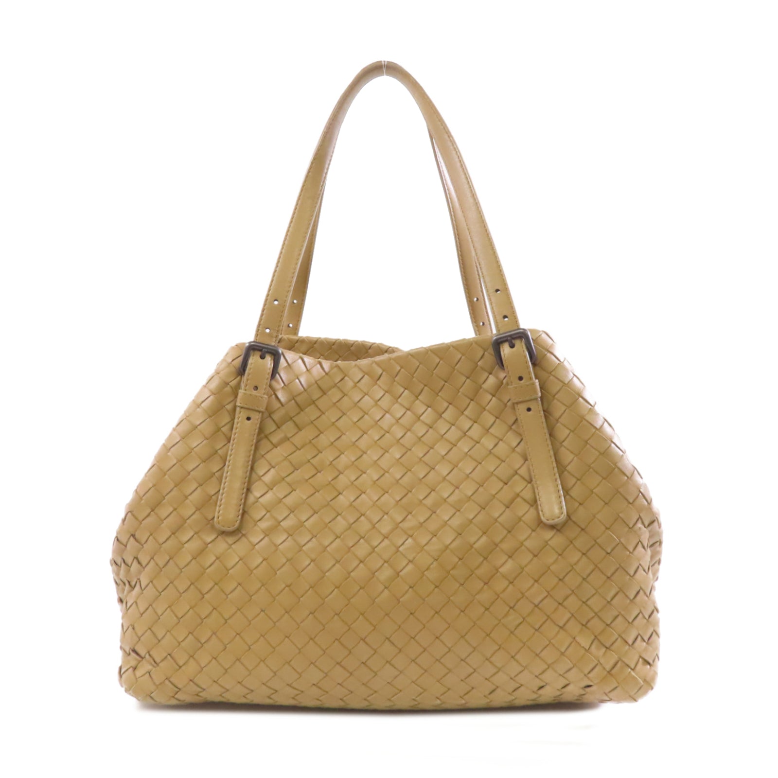 BOTTEGA VENETA 羊皮皮革Shoulder Bag肩背袋卡其色