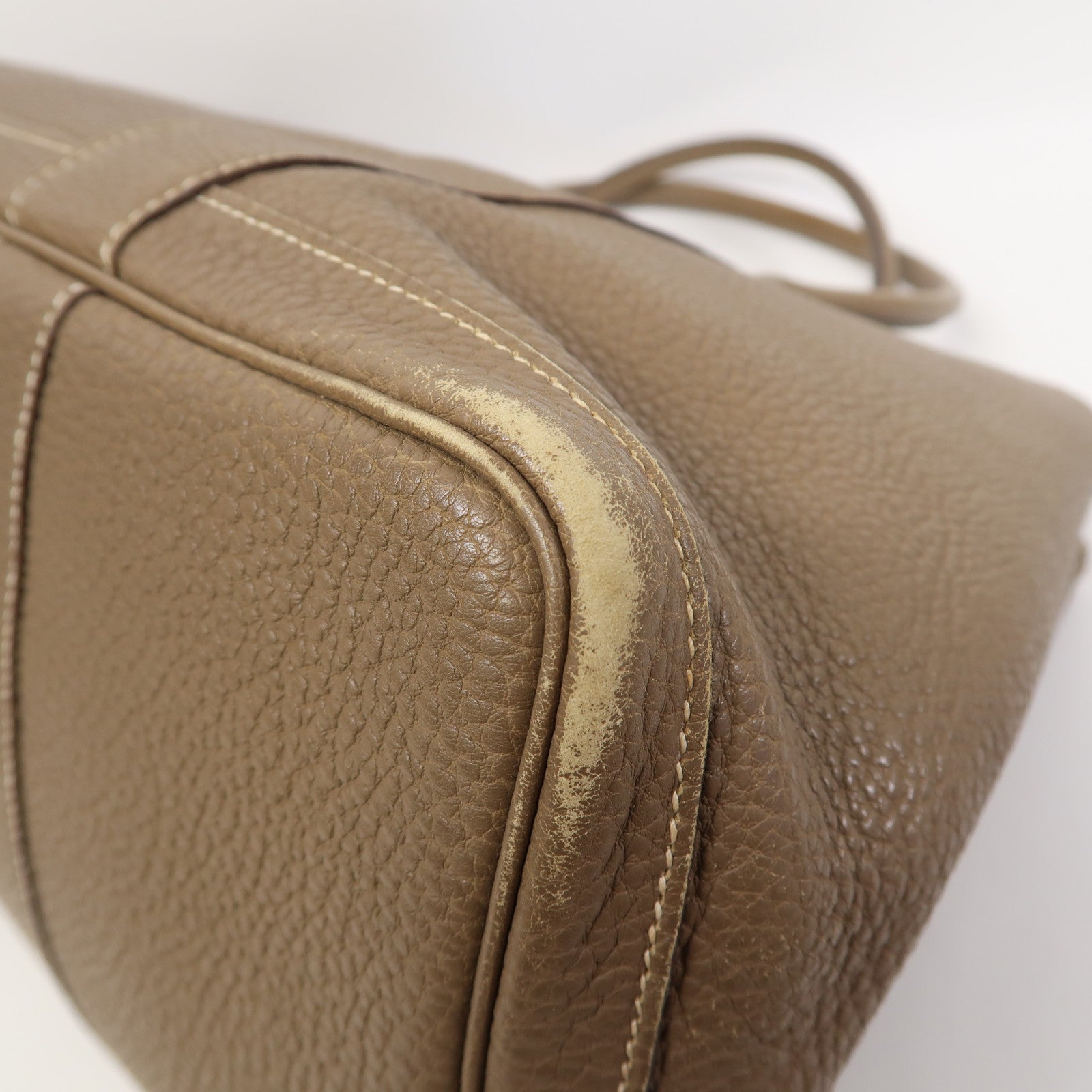 HERMES Negonda皮革Garden Party PM銀扣手挽袋大象灰色