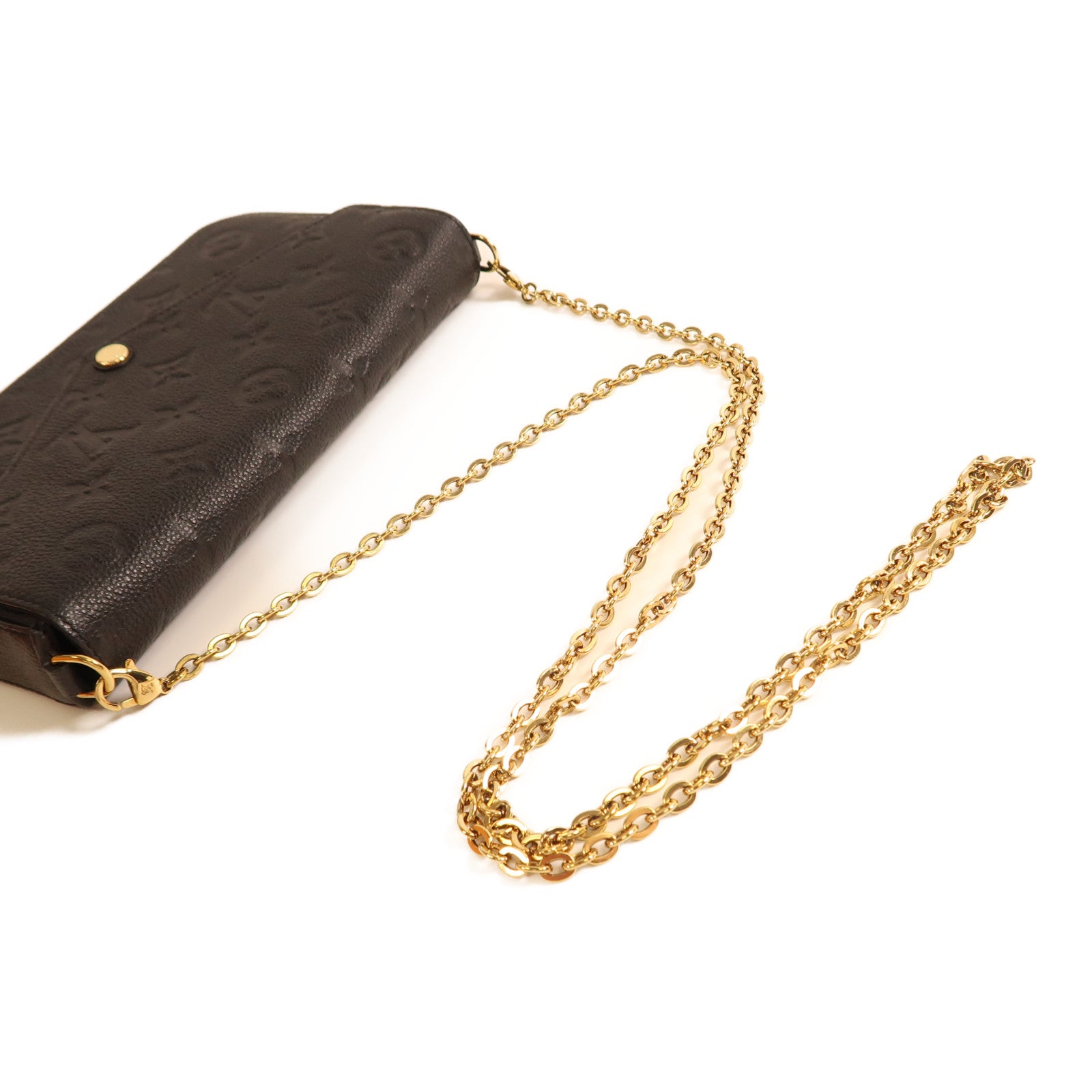LOUIS VUITTON Monogram Empreinte Felicie Pochette 金扣鏈帶肩背袋