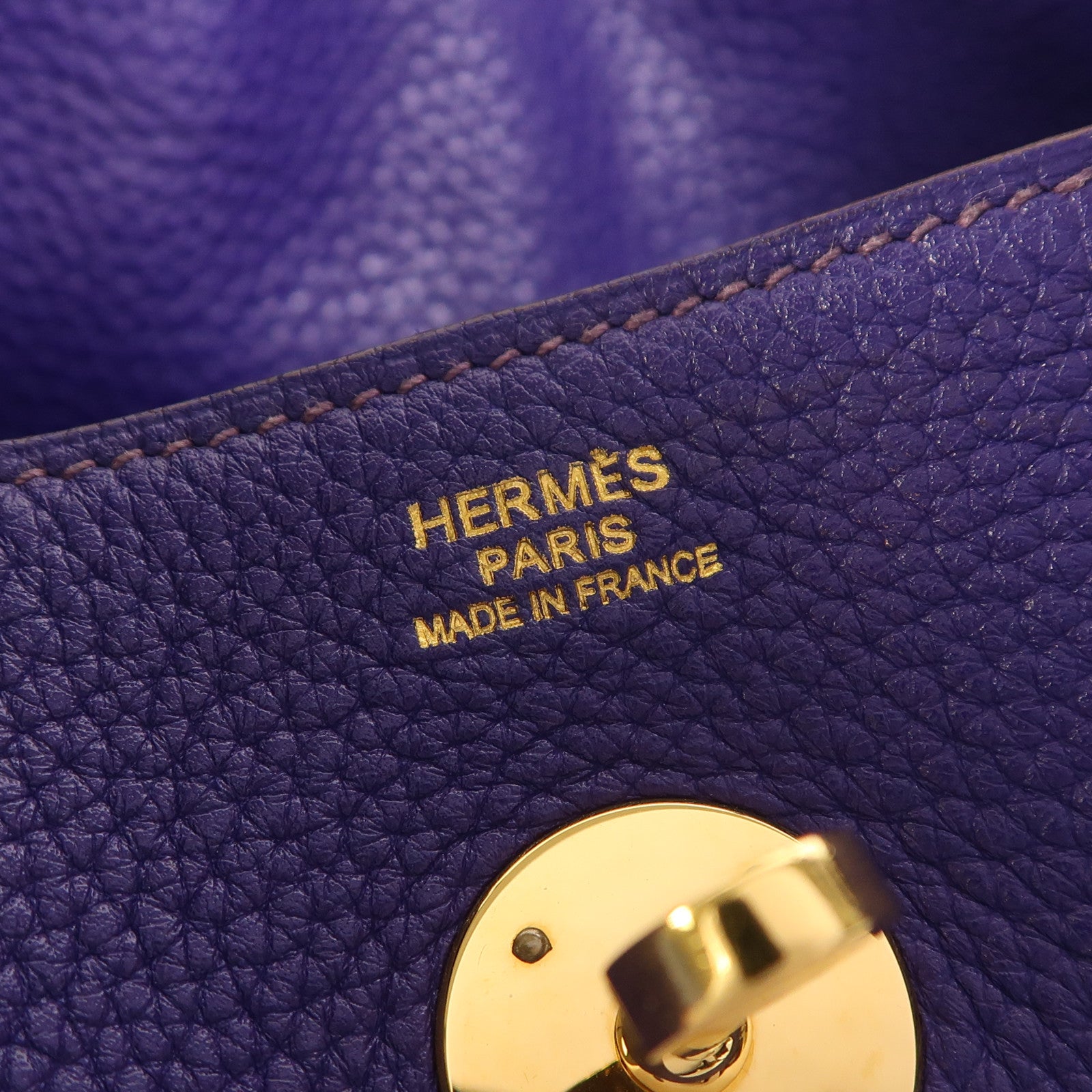 HERMES Togo皮革Lindy 30金扣手挽肩背兩用袋Iris