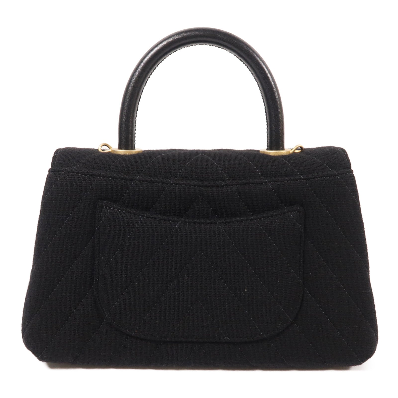 CHANEL Chevron Coco Handle Small金扣手挽肩背兩用袋