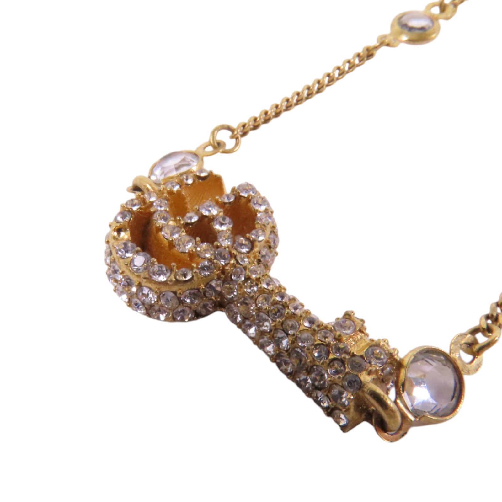 GUCCI 927純銀/水鑽Bracelet金扣項鏈#17