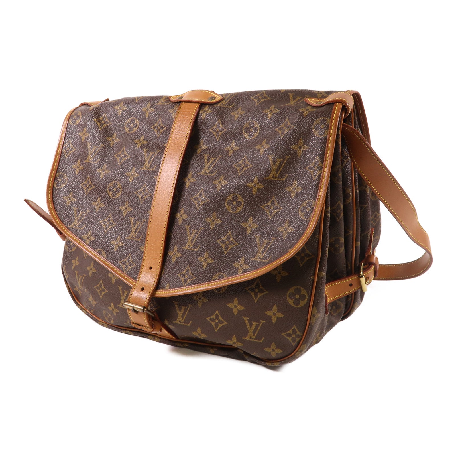 LOUIS VUITTON LV GHW Saumur 35 Crossbody Shoulder Bag M42254 Monogram Brown