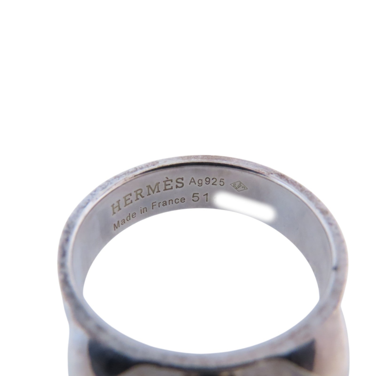 HERMES Collier De Chien Ring 925 Sterling Silver #51 US#5.5