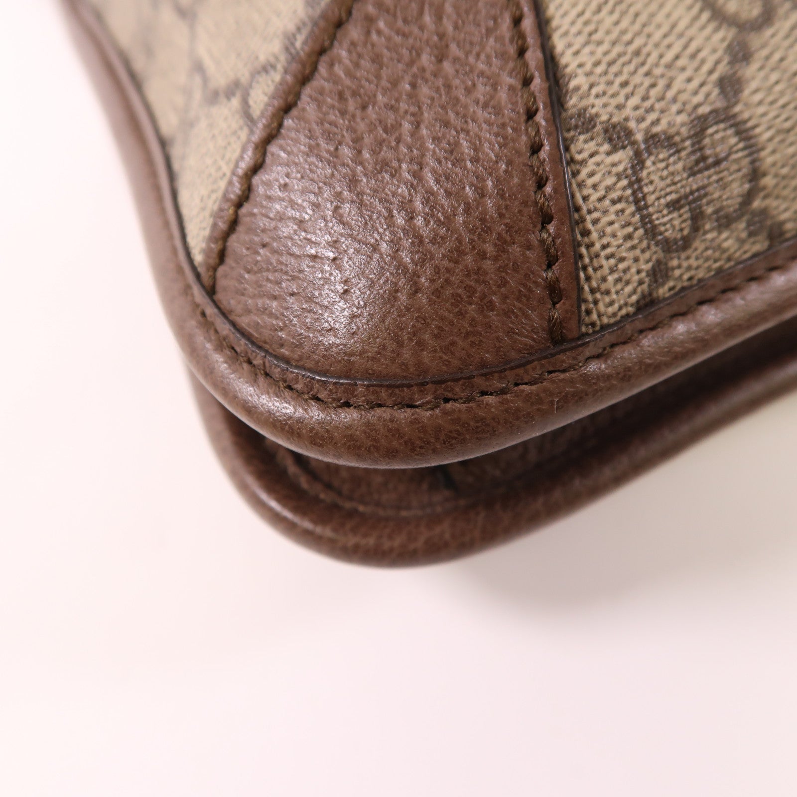 GUCCI GG GHW Neo Vintage Small Shoulder Bag 501050 Coated Canvas Brown