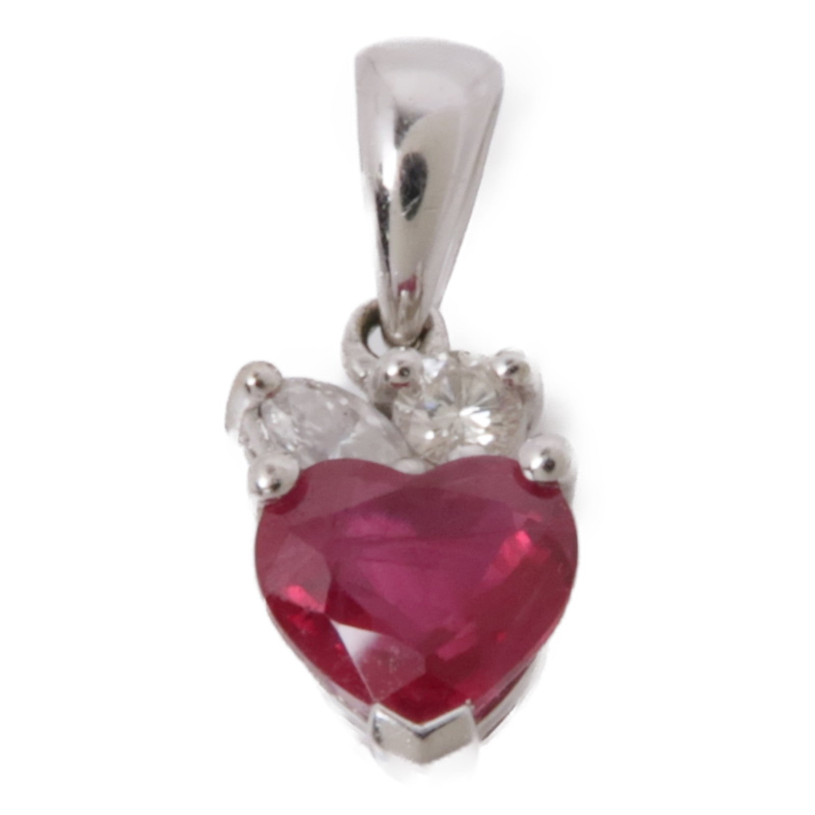 Jewelry Pendant Top Accessories 18K White Gold/Ruby