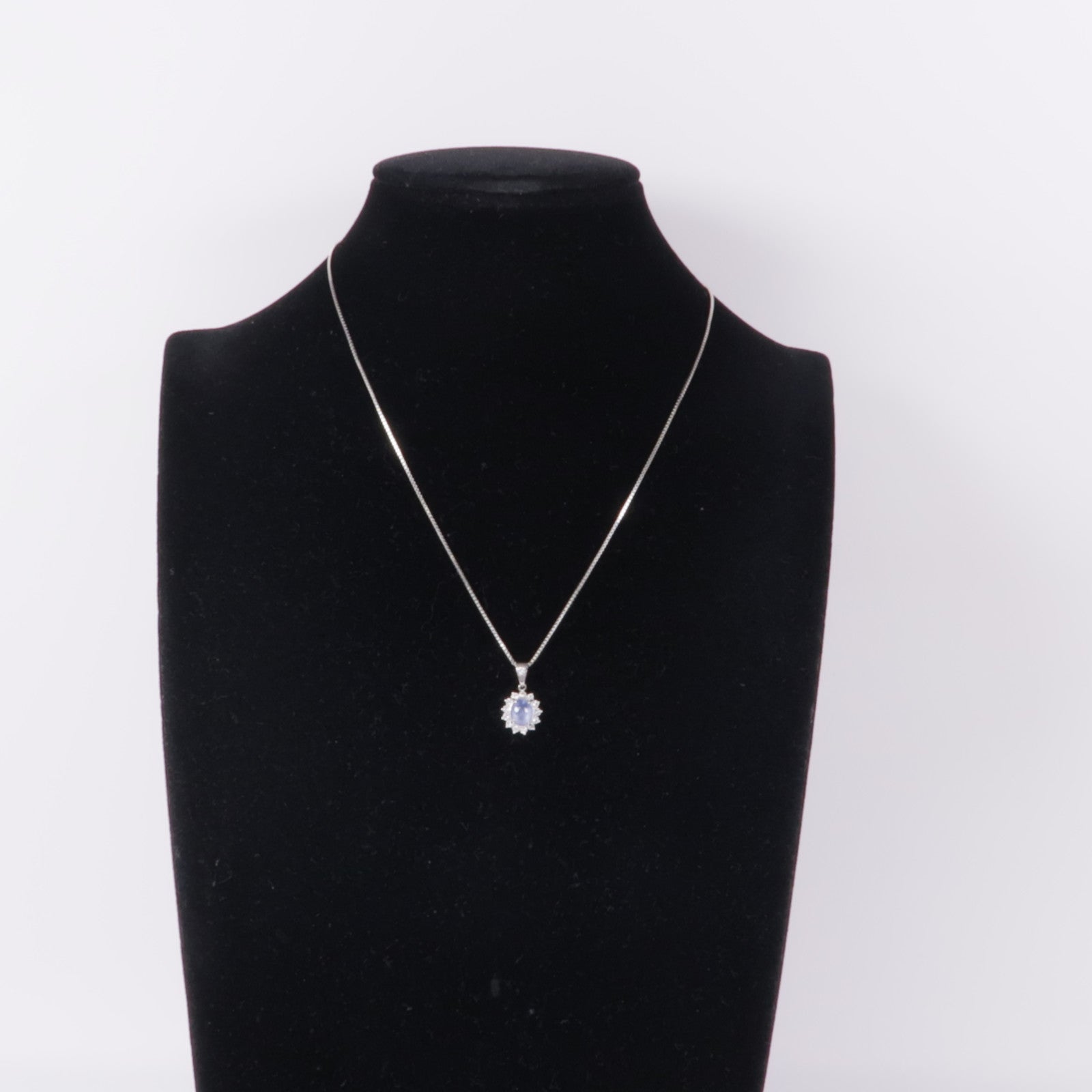 JEWELRY PT900/PT850鉑金Sapphire/Diamond Necklace藍寶石/鑽石項鍊