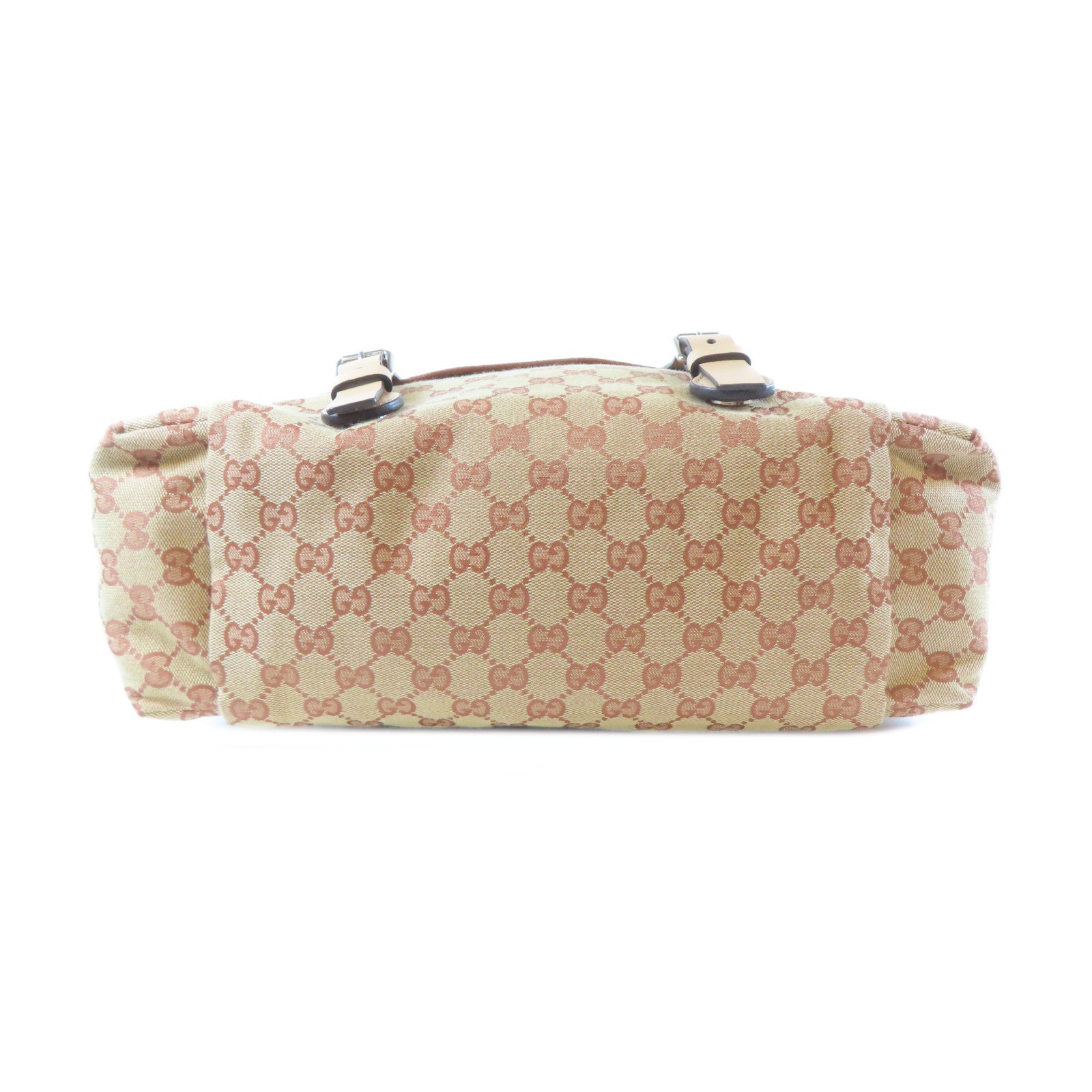 GUCCI 帆布Shoulder Bag銀扣肩背袋啡色