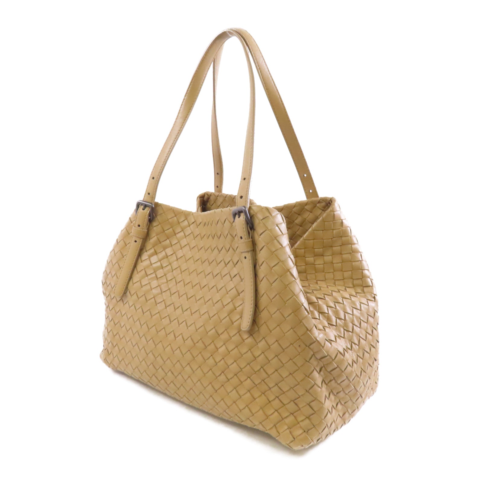 BOTTEGA VENETA 羊皮皮革Shoulder Bag肩背袋卡其色