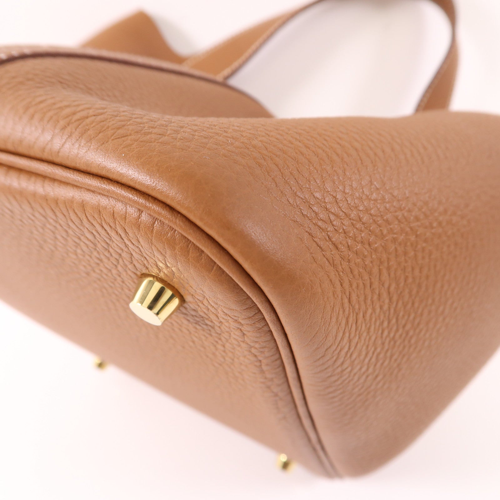 HERMES Clemence皮革Picotin MM金扣手挽袋37 Gold