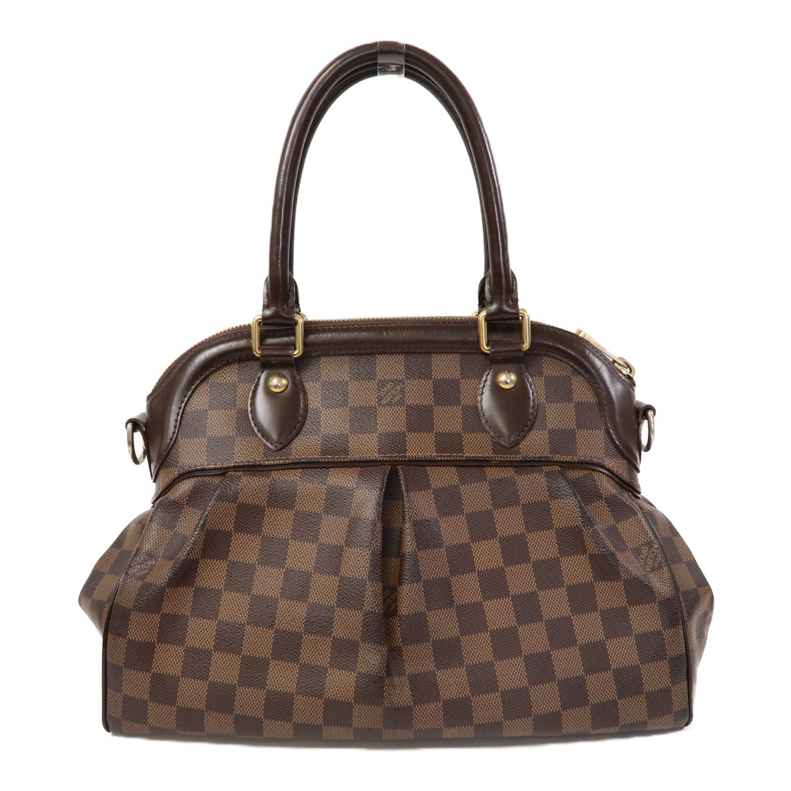 LOUIS VUITTON 【激減優惠】Damier Trevi PM金扣手挽肩背兩用袋啡色