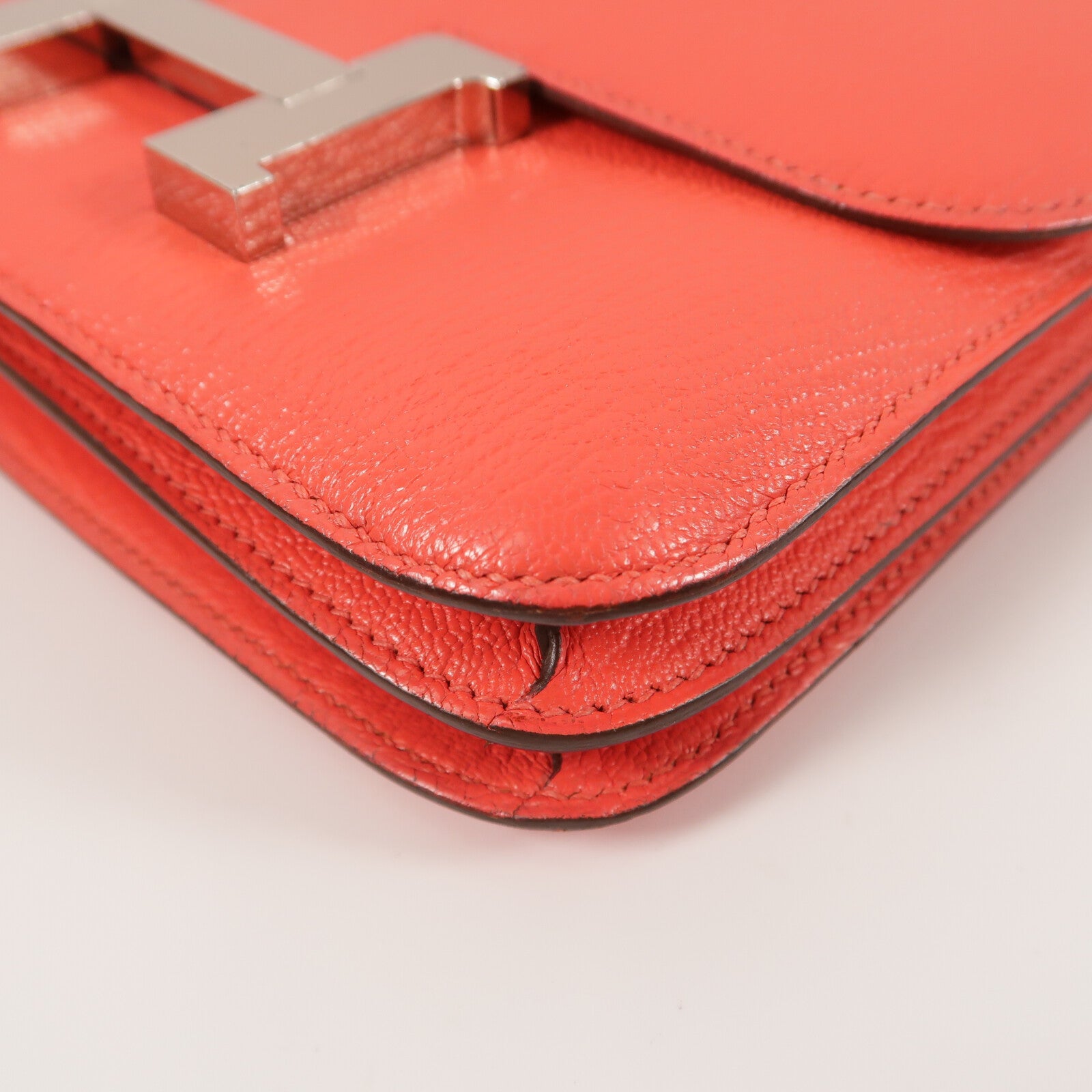 HERMES Chevre皮革Constance Mini肩背袋Rose Jaipur