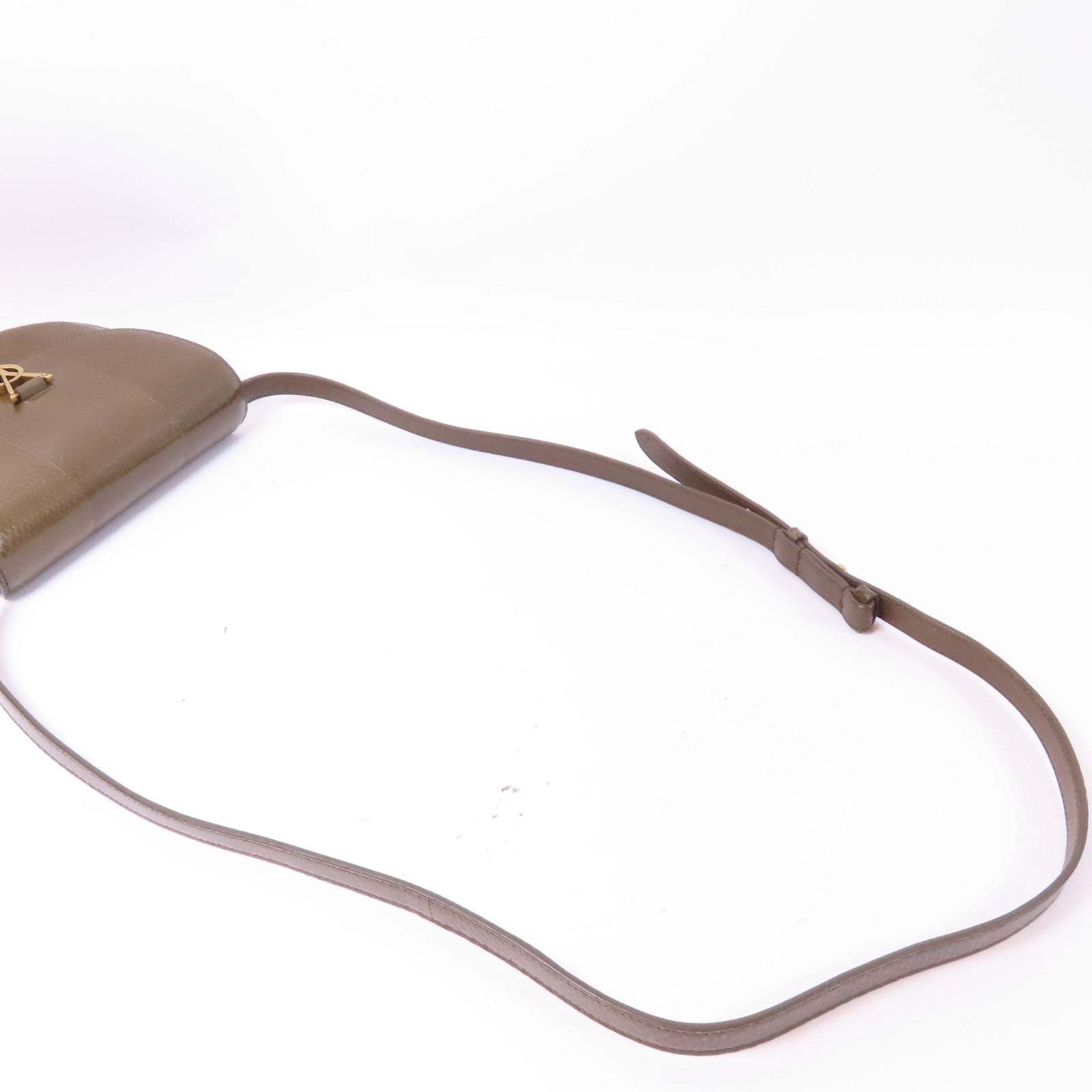 SAINT LAURENT 牛皮皮革Kaia Crossbody Bag金扣肩背袋卡其色