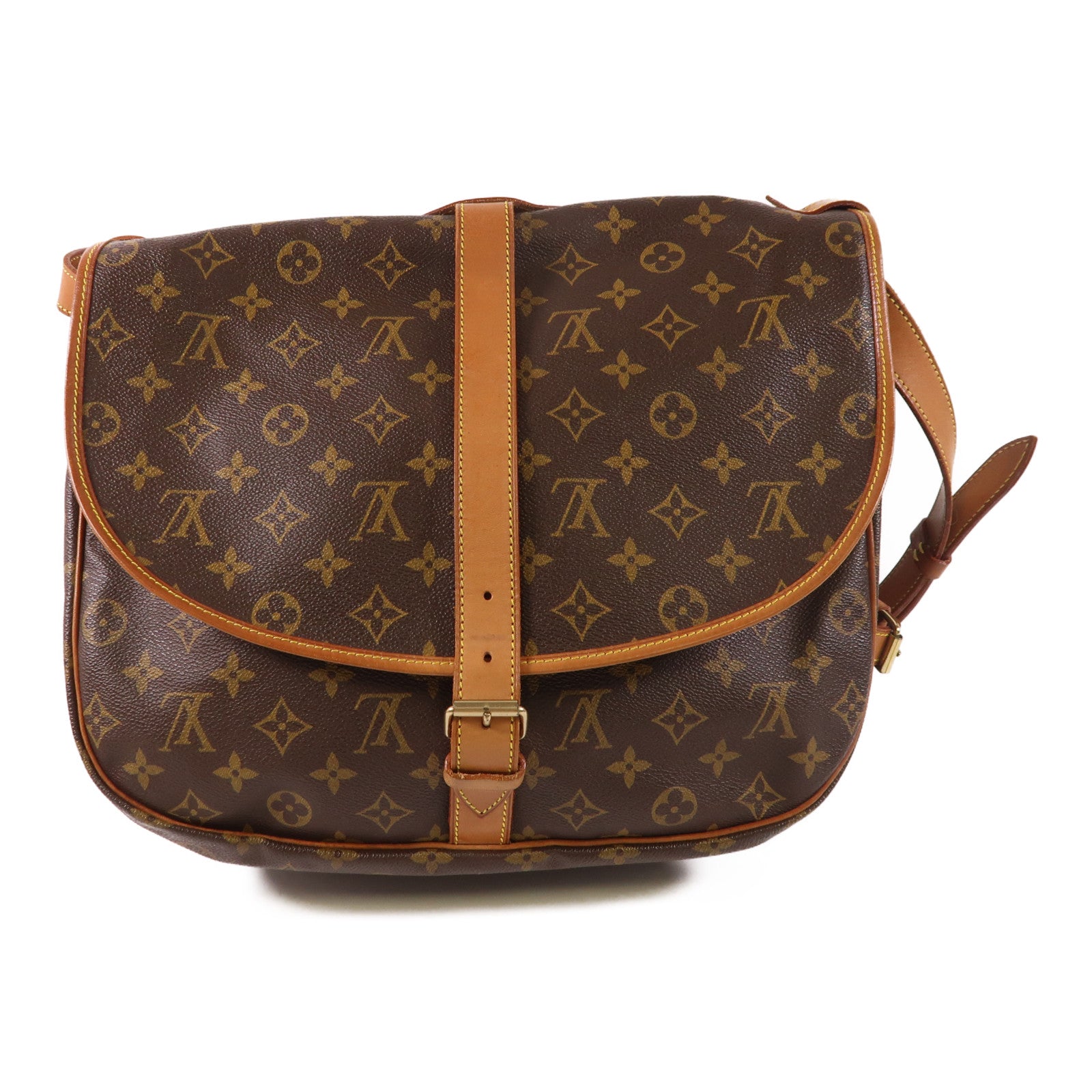 LOUIS VUITTON LV GHW Saumur 35 Crossbody Shoulder Bag M42254 Monogram Brown