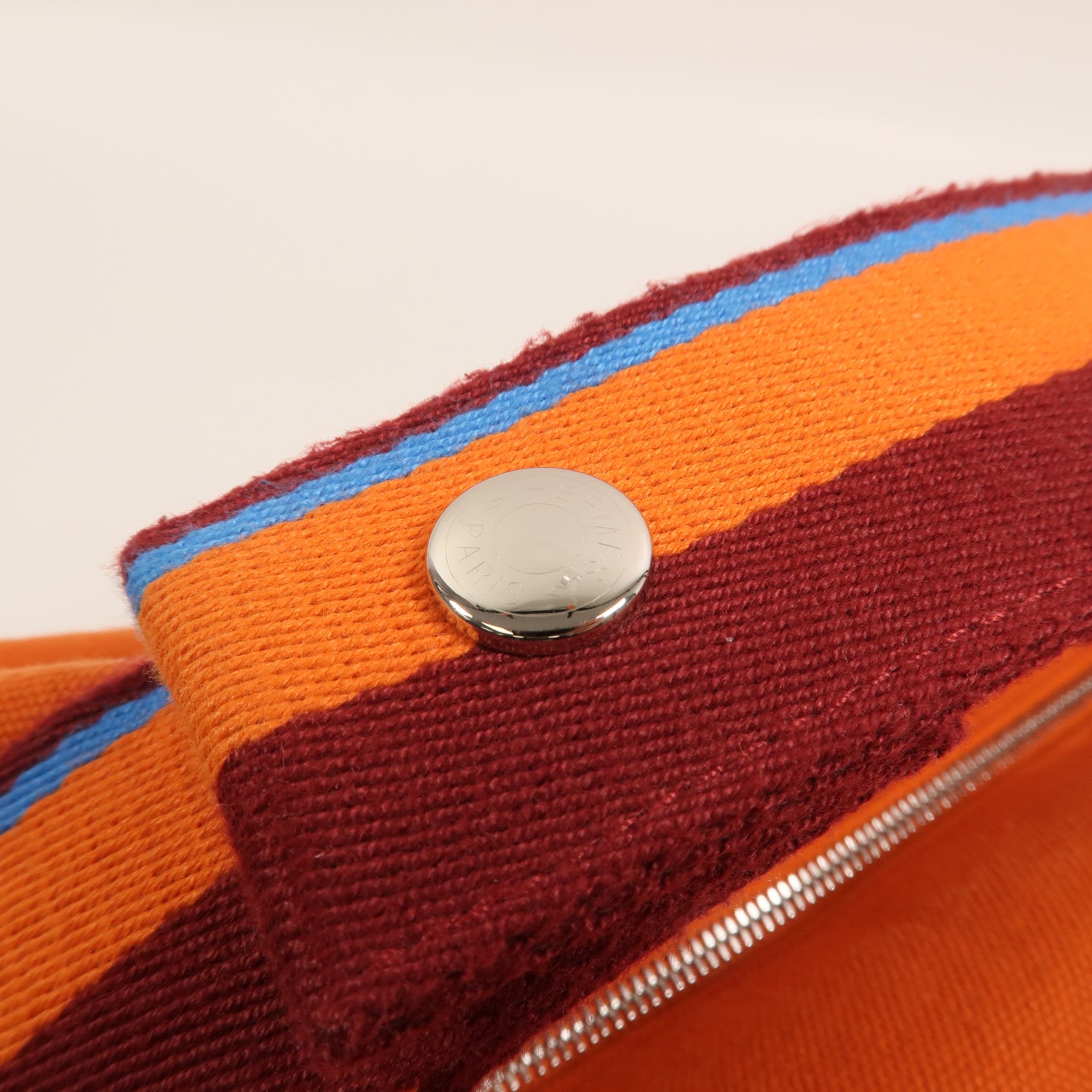 HERMES 帆布Bride A Brac PM銀扣手挽袋