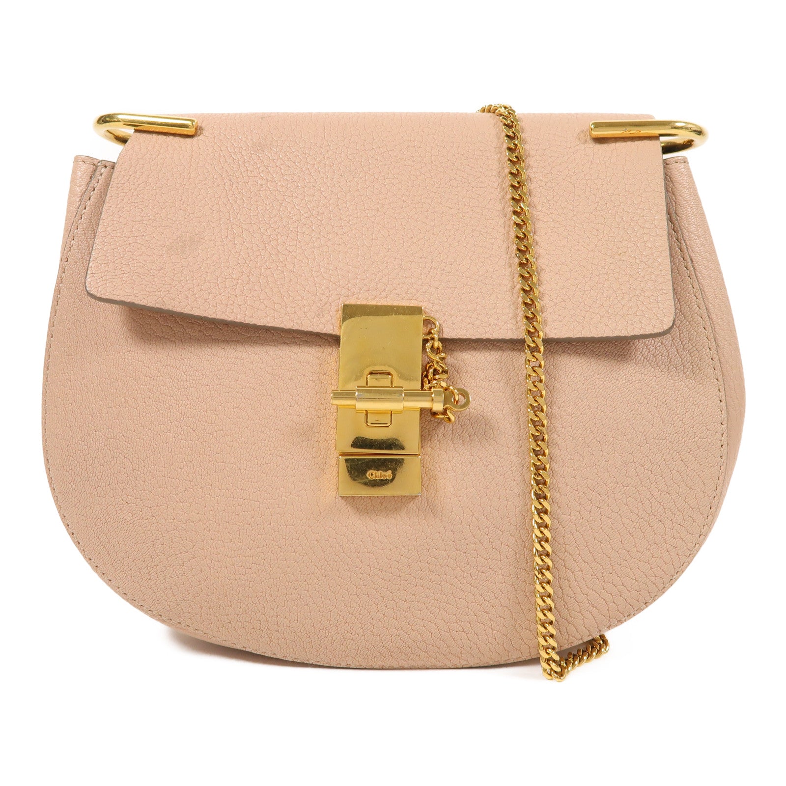 Chloe 【激減優惠】牛皮皮革Drew金扣鏈帶肩背袋