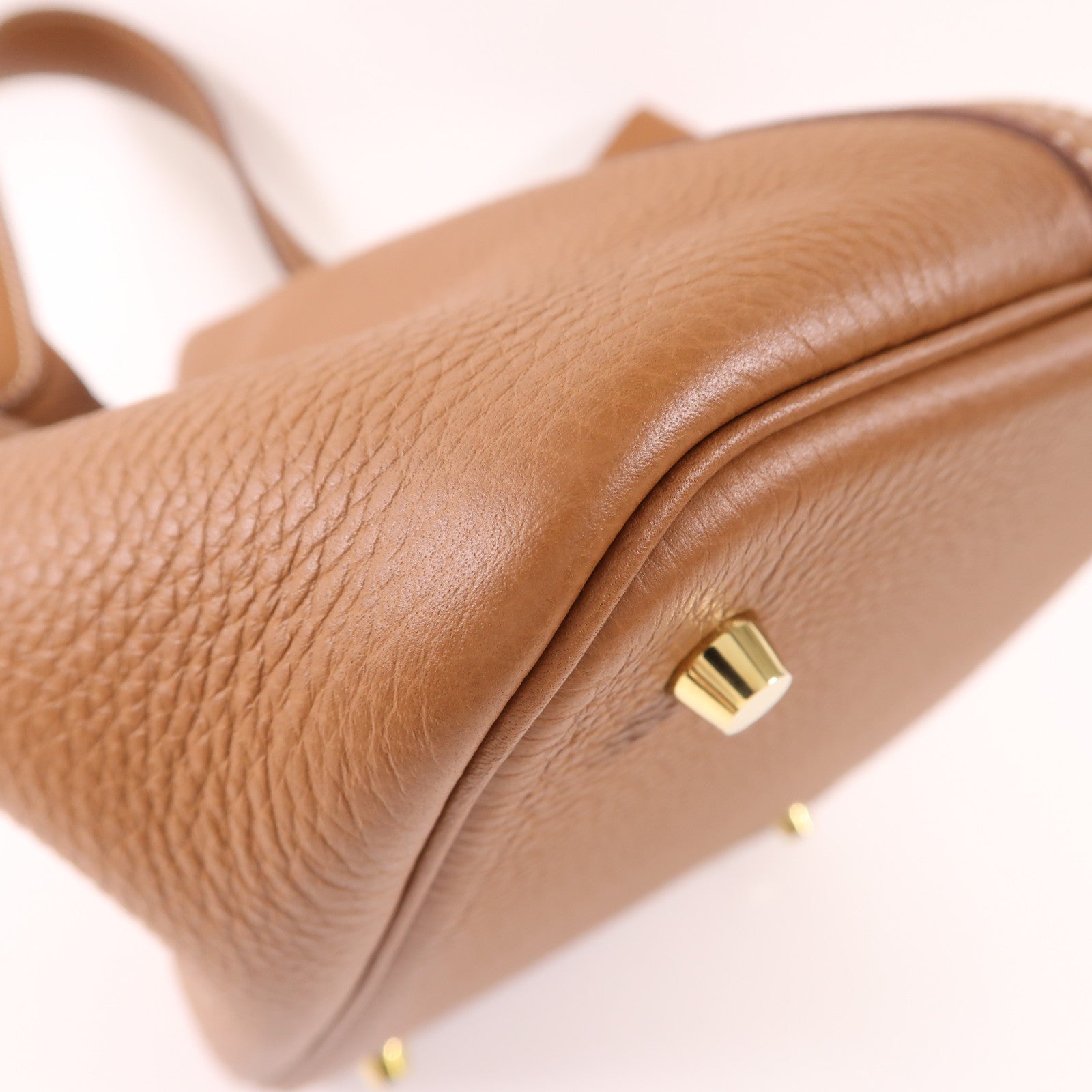 HERMES Clemence皮革Picotin MM金扣手挽袋37 Gold