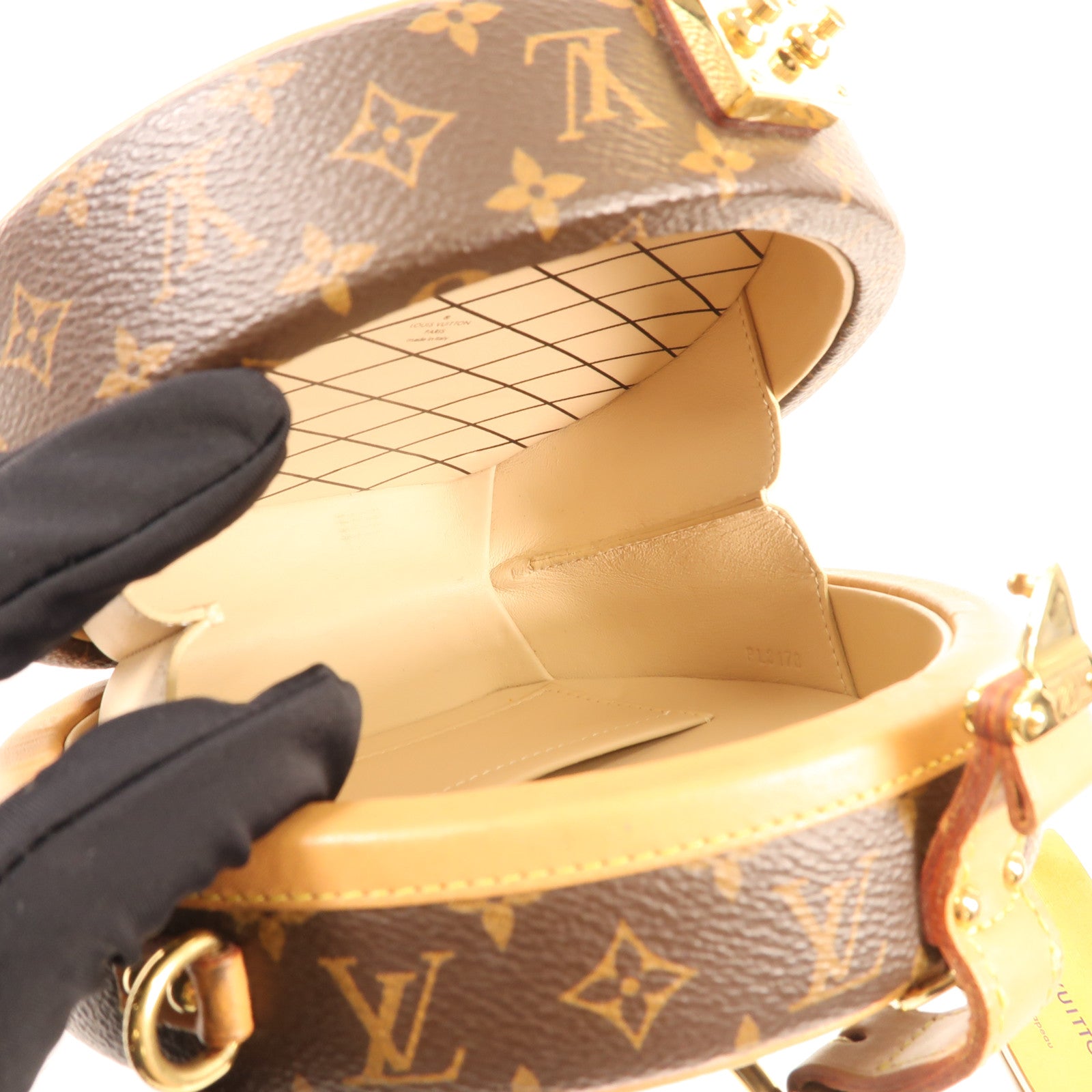 LOUIS VUITTON Monogram Petite Boite Chapeau金扣手挽肩背兩用袋