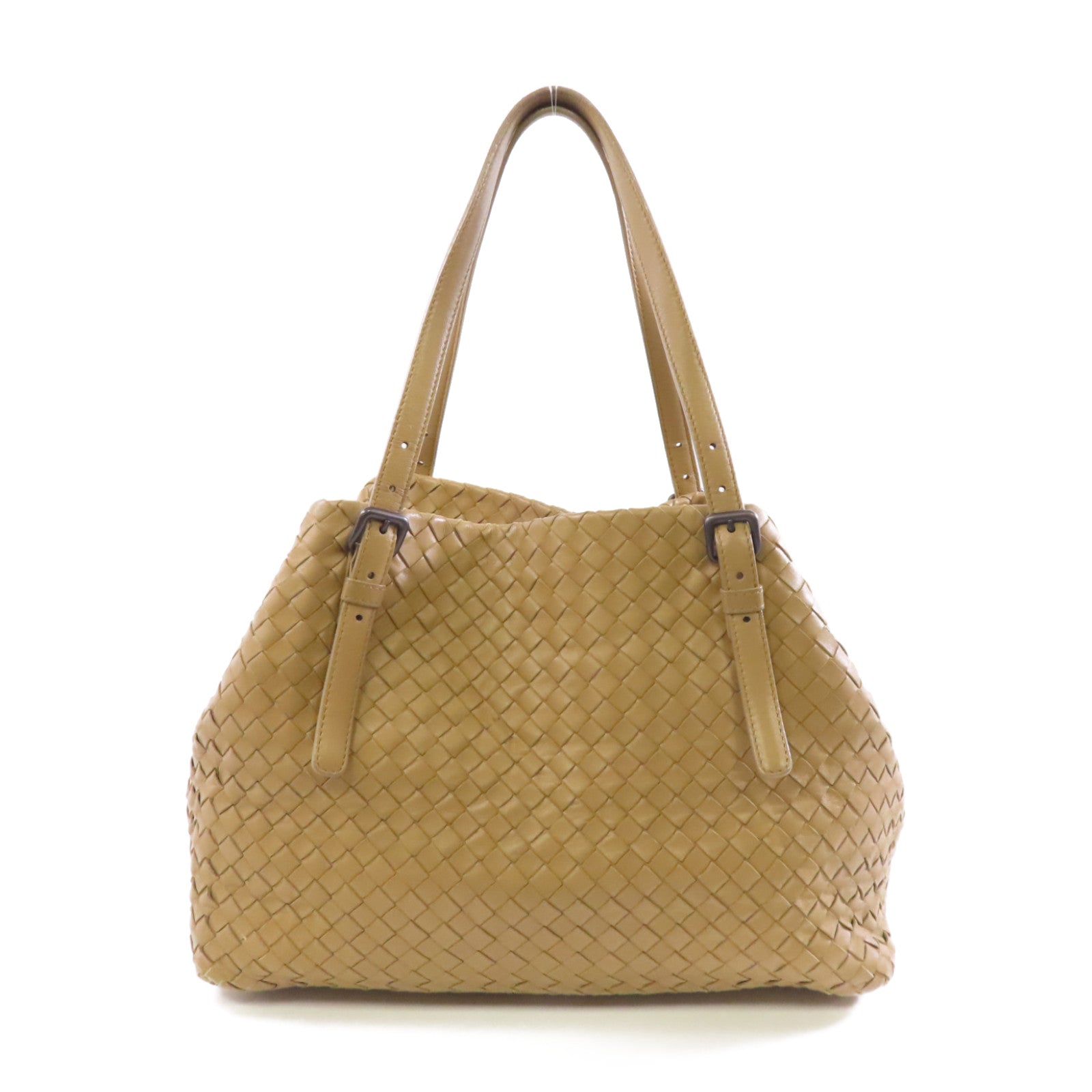 BOTTEGA VENETA 羊皮皮革Shoulder Bag肩背袋卡其色
