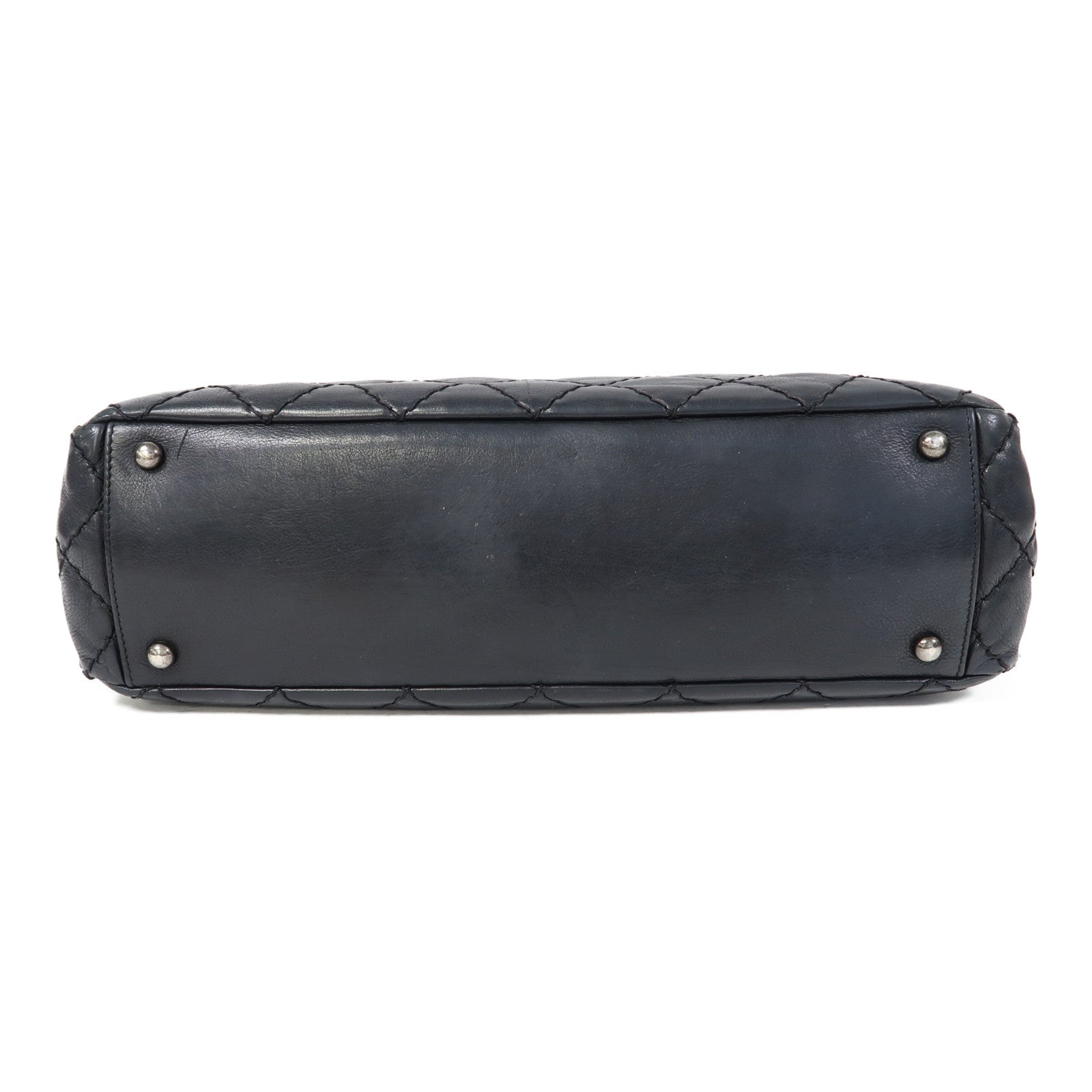 CHANEL 【激減優惠】菱格牛皮皮革Chain Shoulder銀扣鏈帶肩背袋黑色