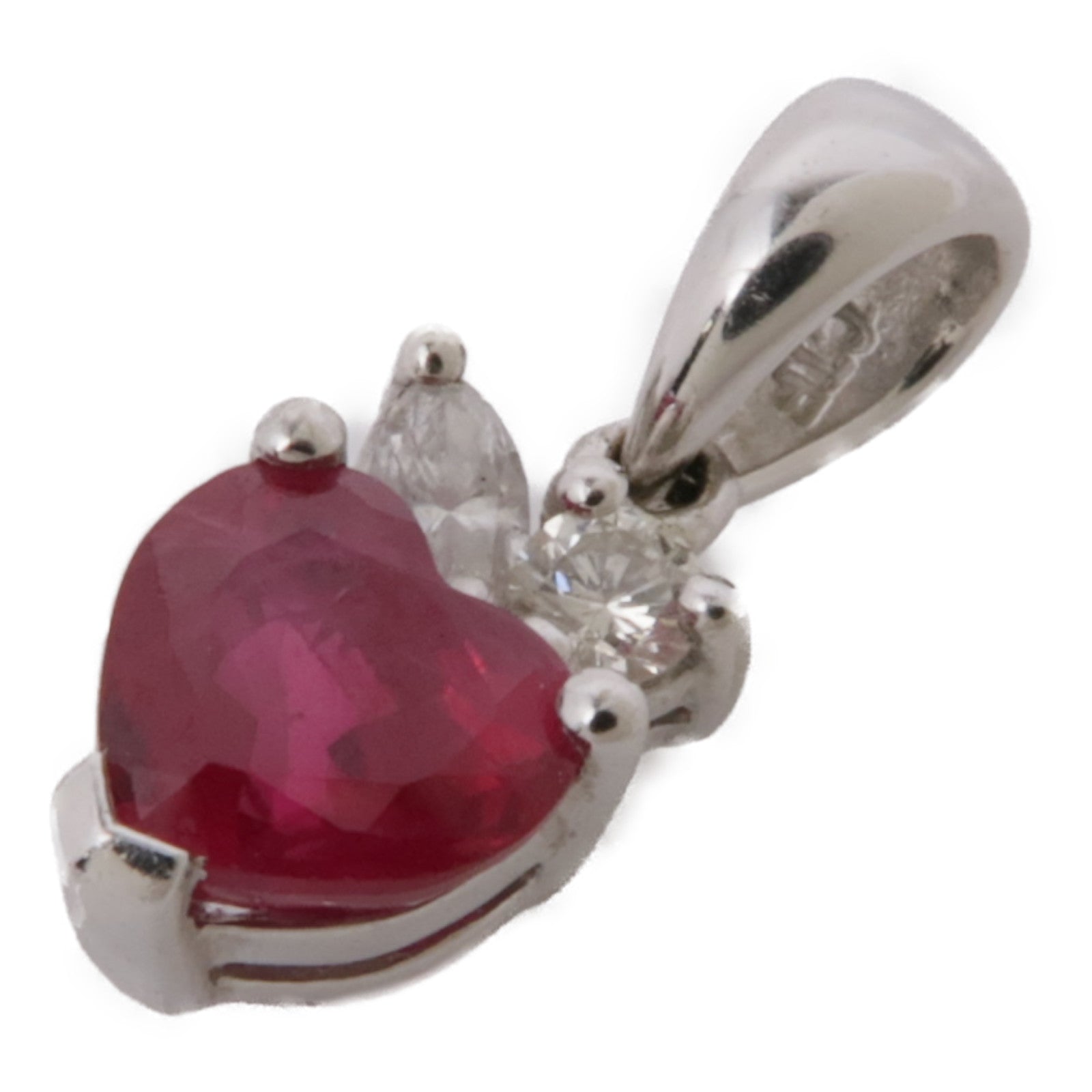 Jewelry Pendant Top Accessories 18K White Gold/Ruby