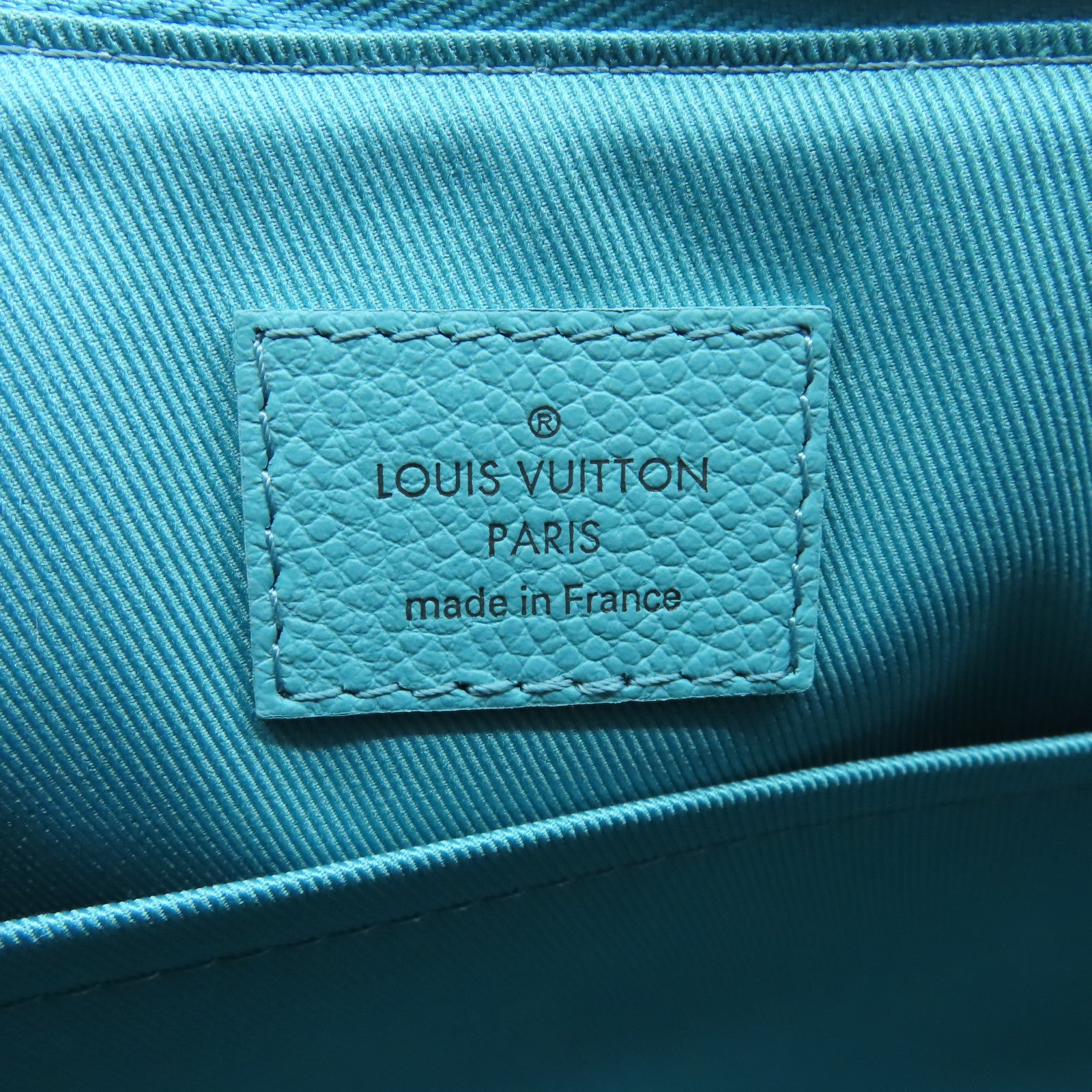 LOUIS VUITTON 【清倉大減價】Damier City Keepall銀扣肩背袋藍色/白色