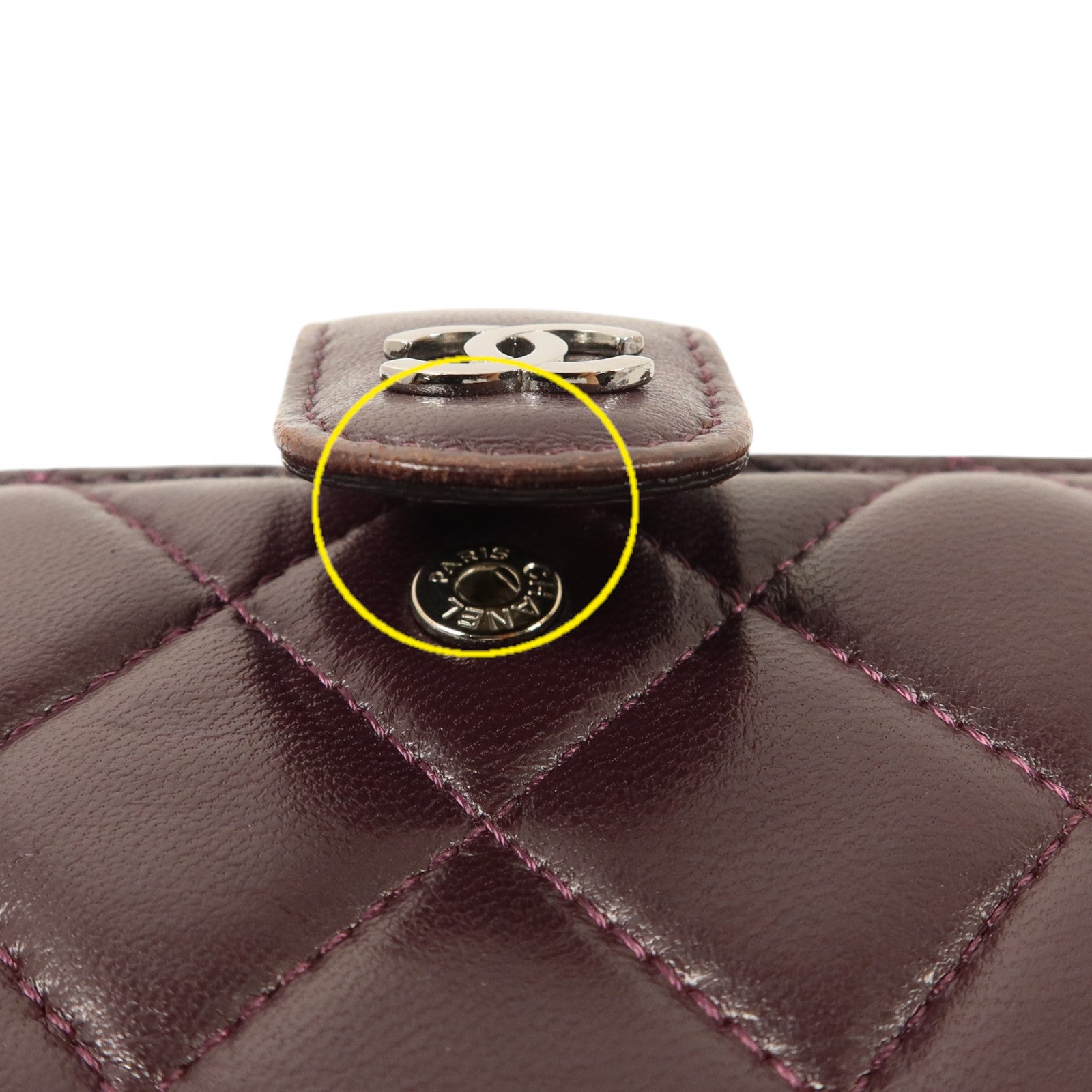 CHANEL 羊皮皮革Wallet銀扣長錢包