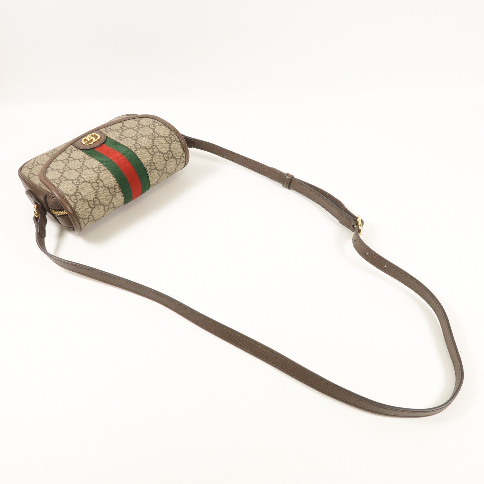 GUCCI GHW Ophidia GG Shoulder Bag Coated Canvas 772239 Brown