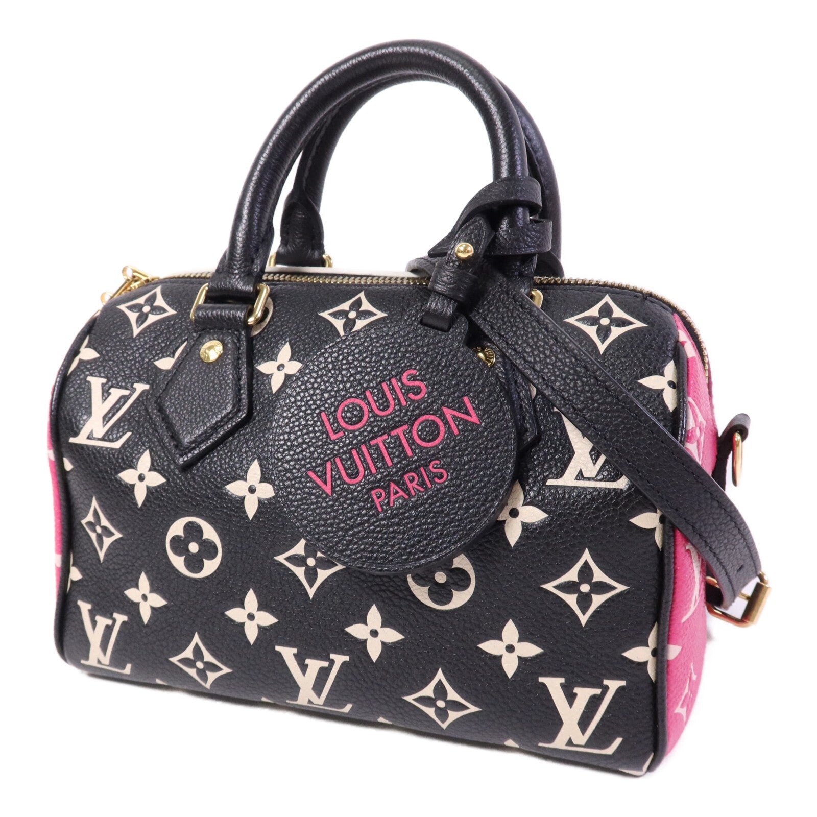 LOUIS VUITTON Monogram Empreinte Speedy Bandouliere 20金扣手挽肩背兩用袋