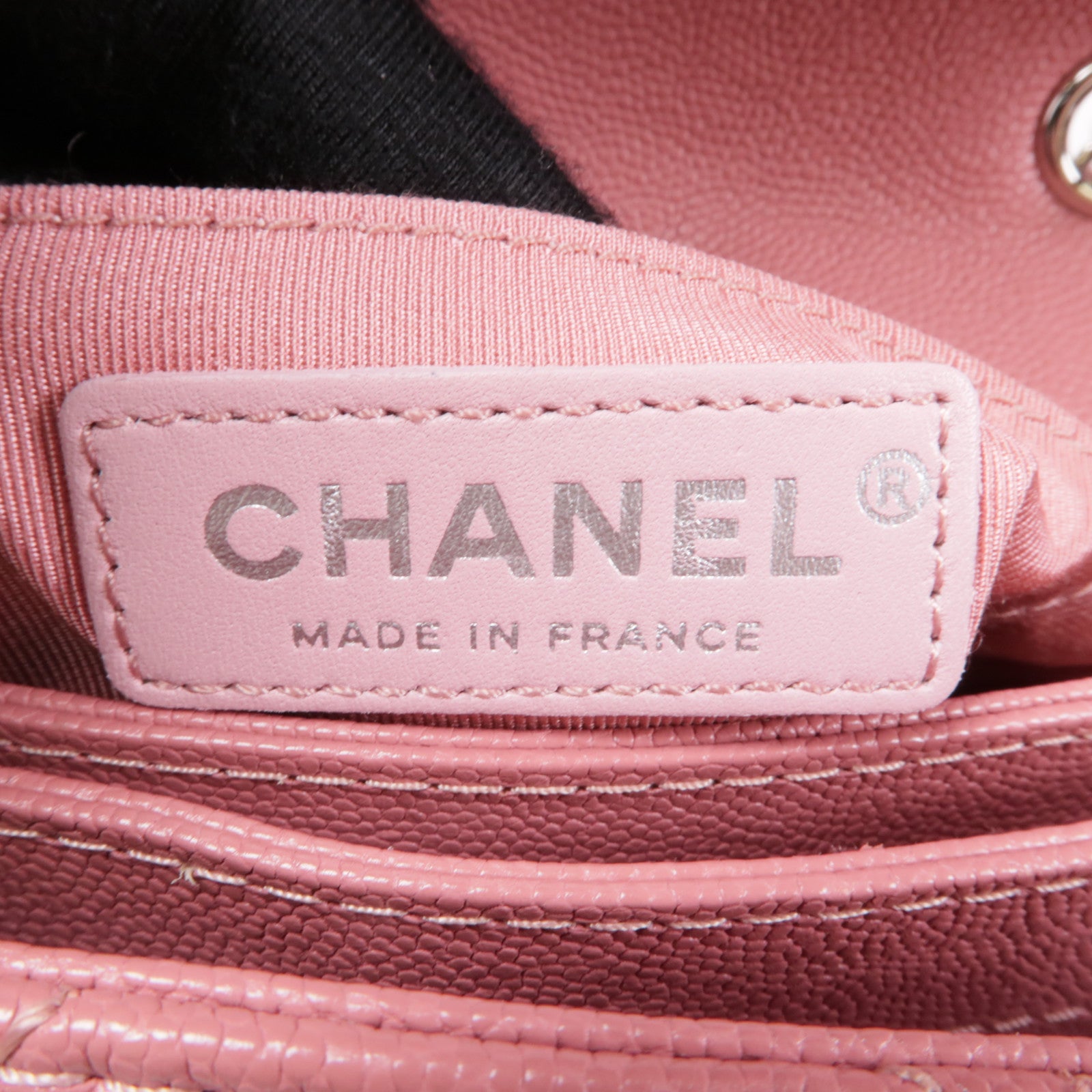 CHANEL 牛皮皮革Chain Shoulder銀扣鏈帶肩背袋