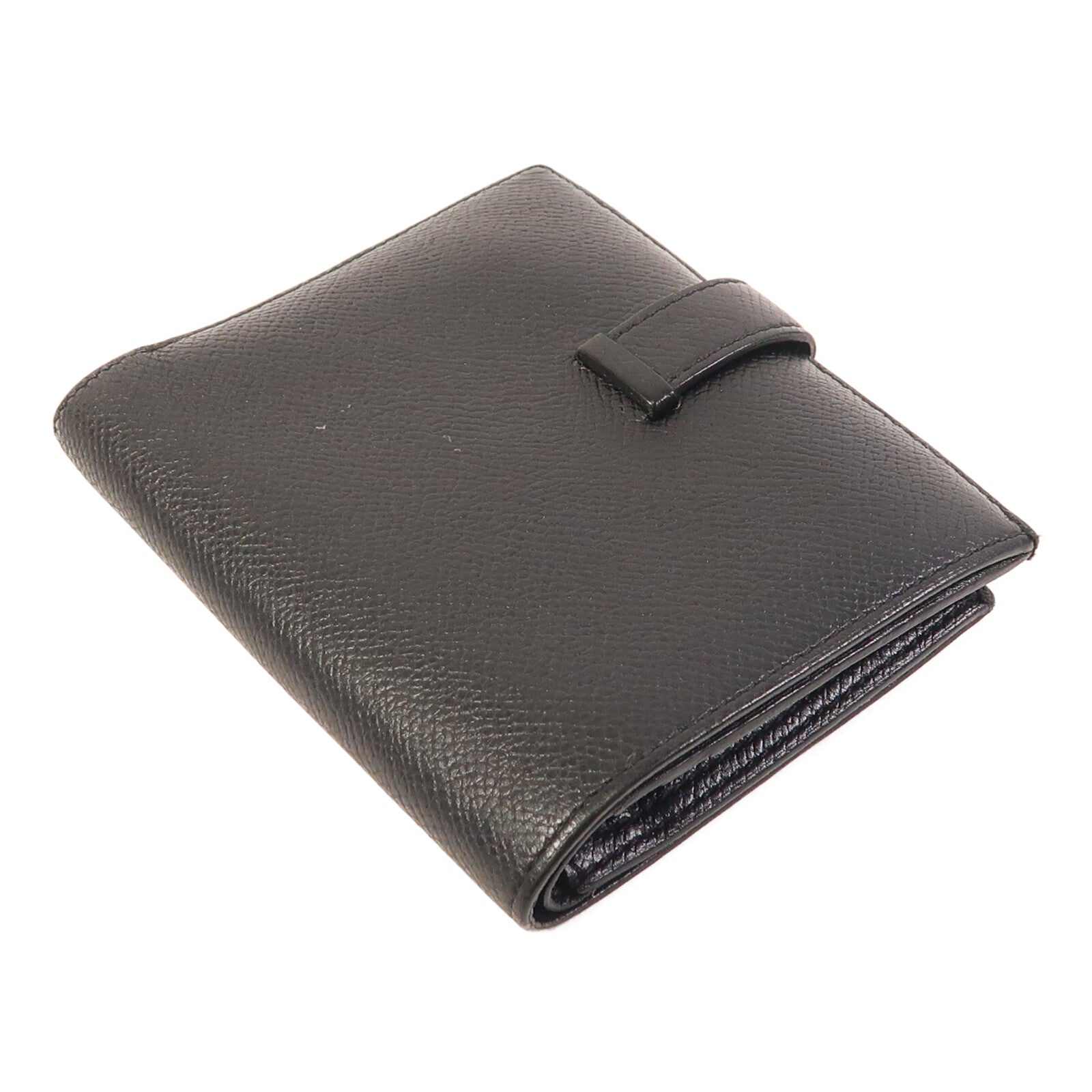 HERMES 【激減優惠】Epsom皮革Bearn Compact Wallet金扣錢包