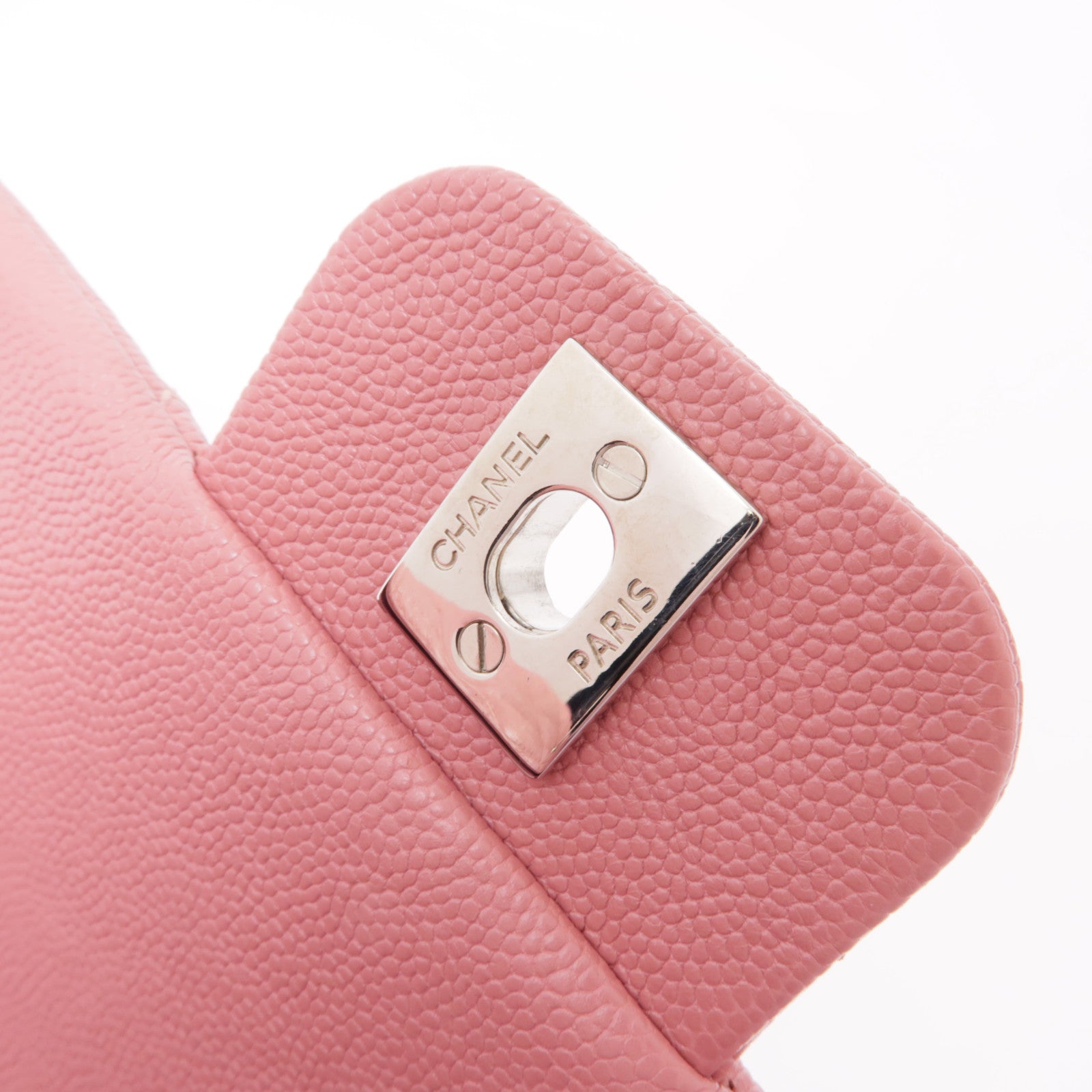CHANEL 牛皮皮革Chain Shoulder銀扣鏈帶肩背袋